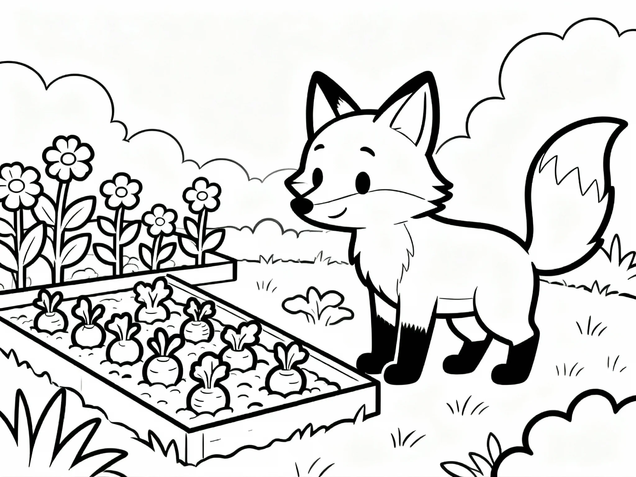 Fox in a Garden