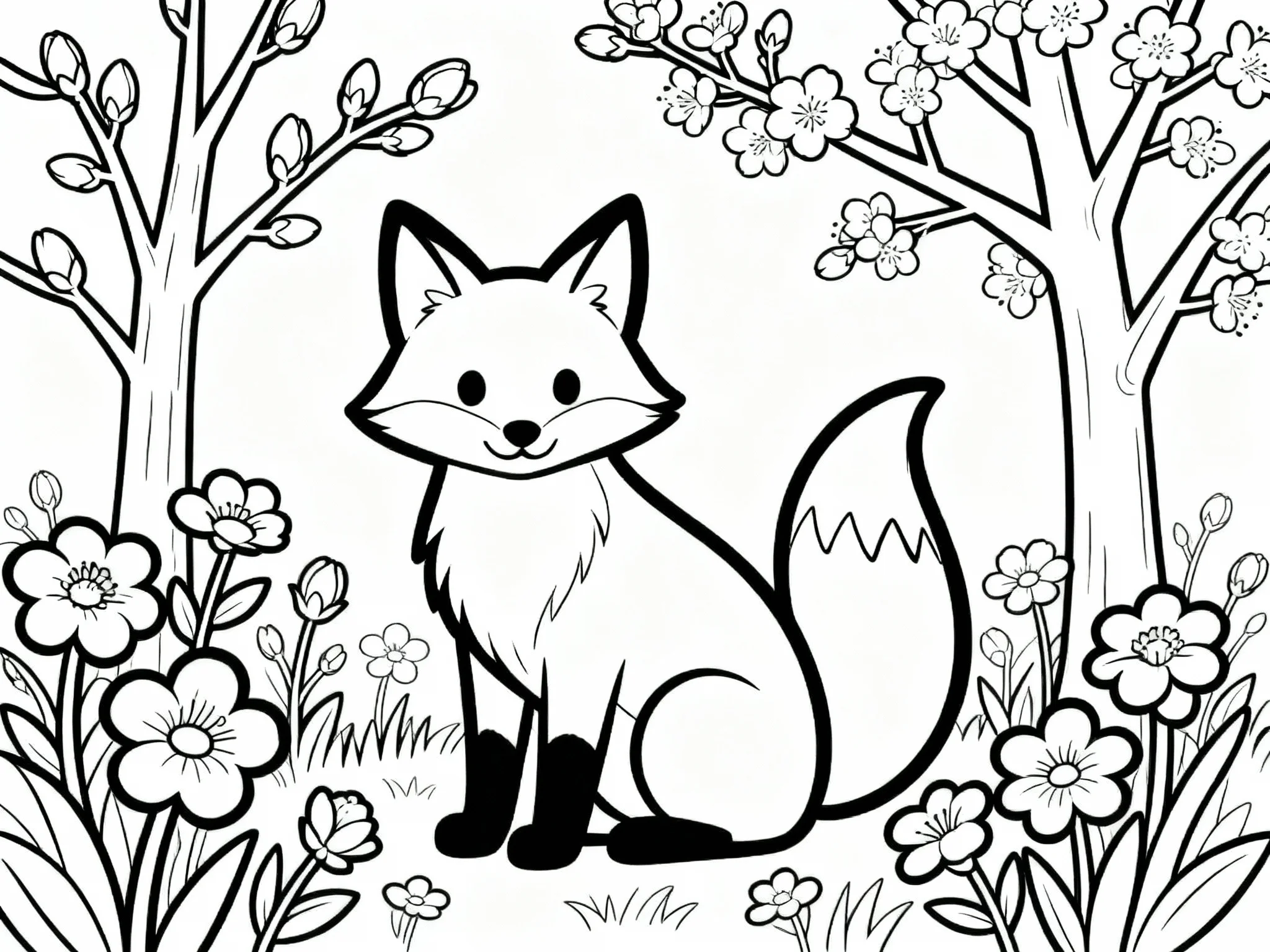 Fox in Spring Setting