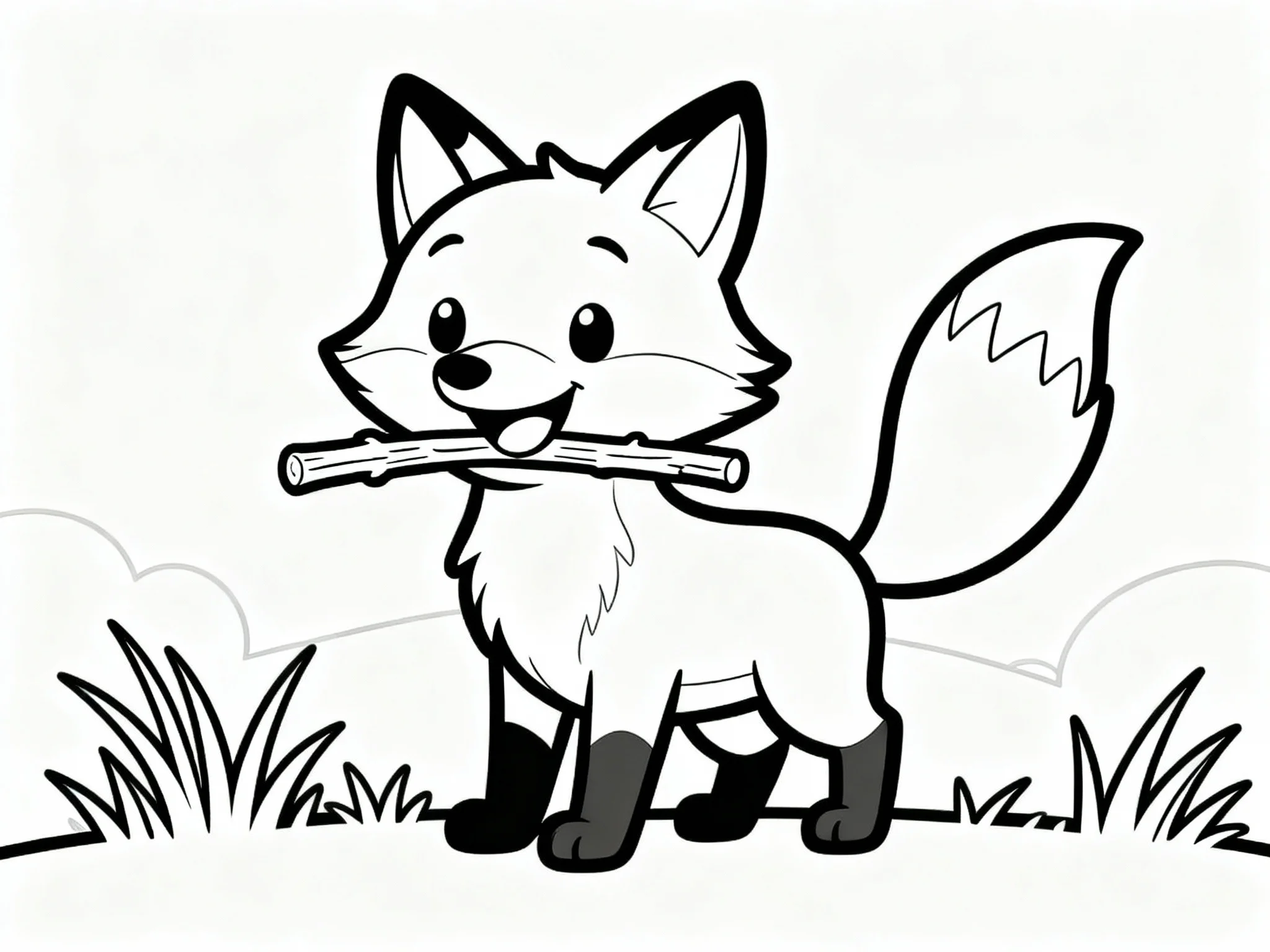 Fox Playing with Stick
