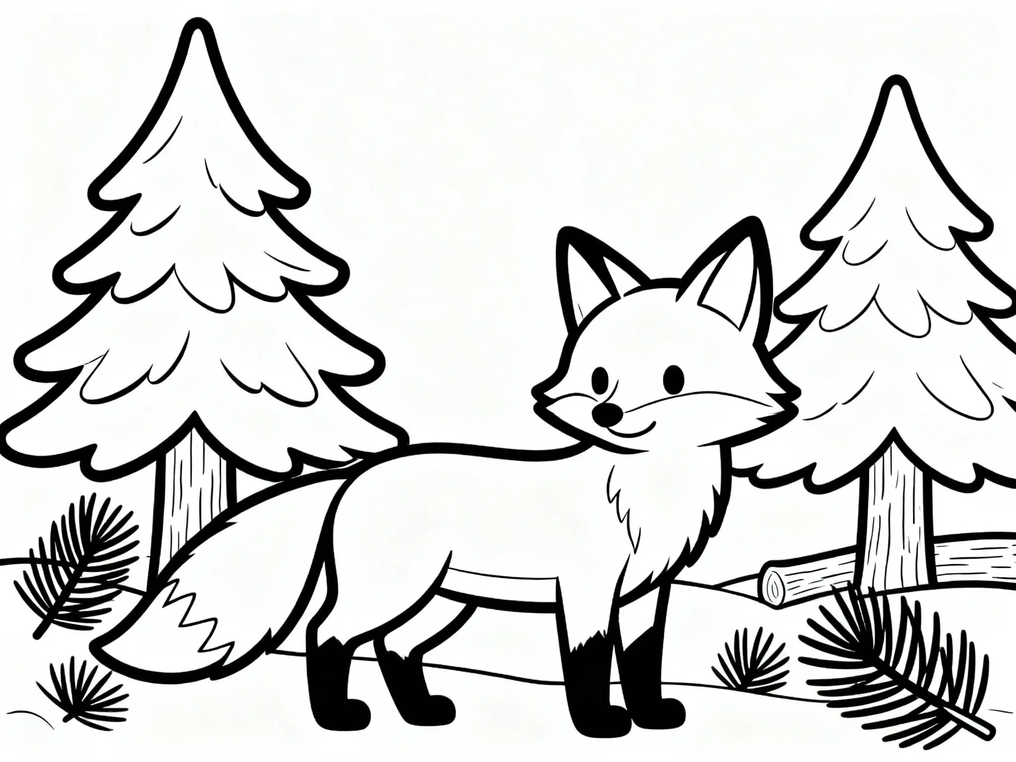 Fox Near Pine Trees