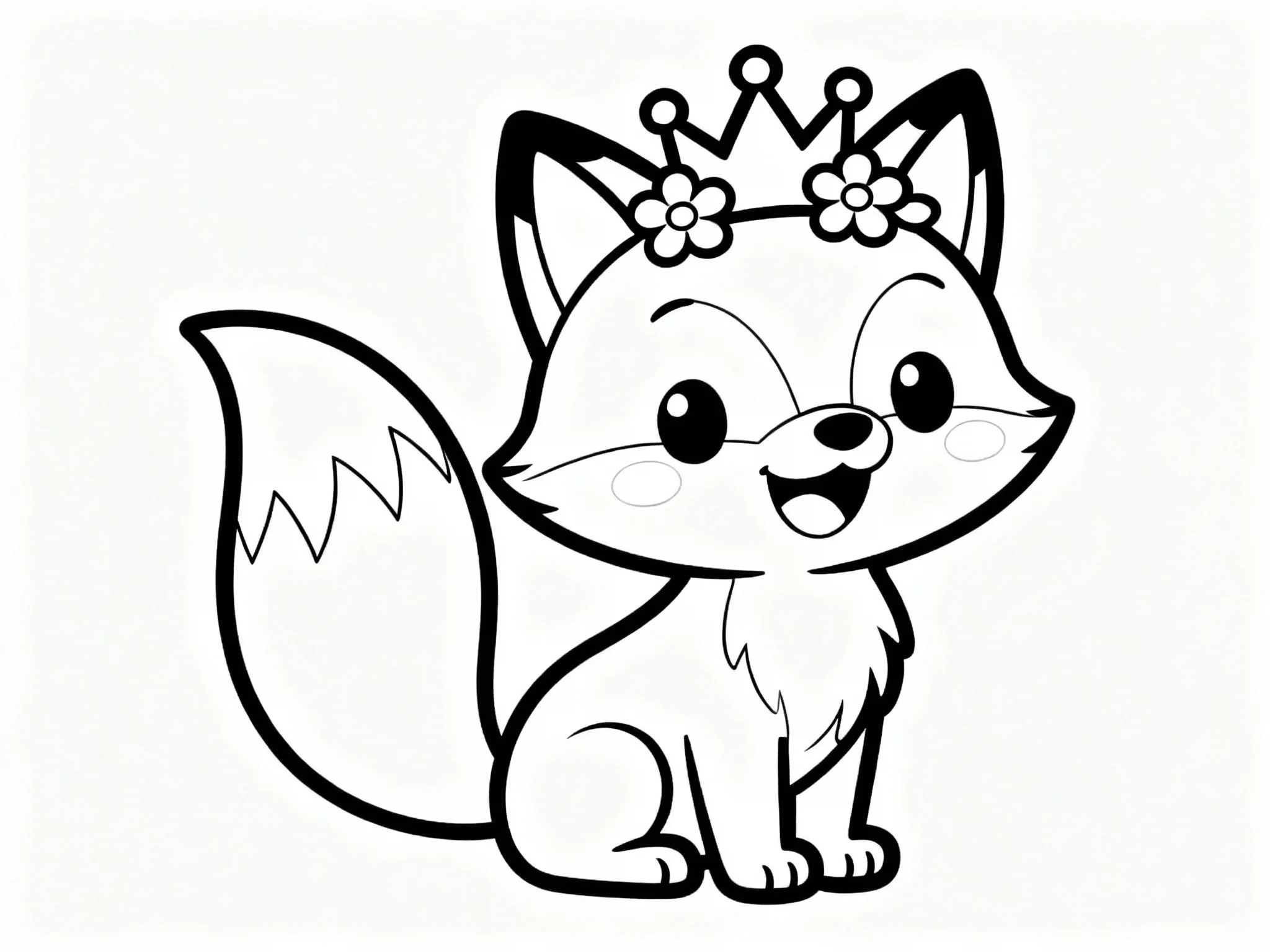 Fox with Flower Crown