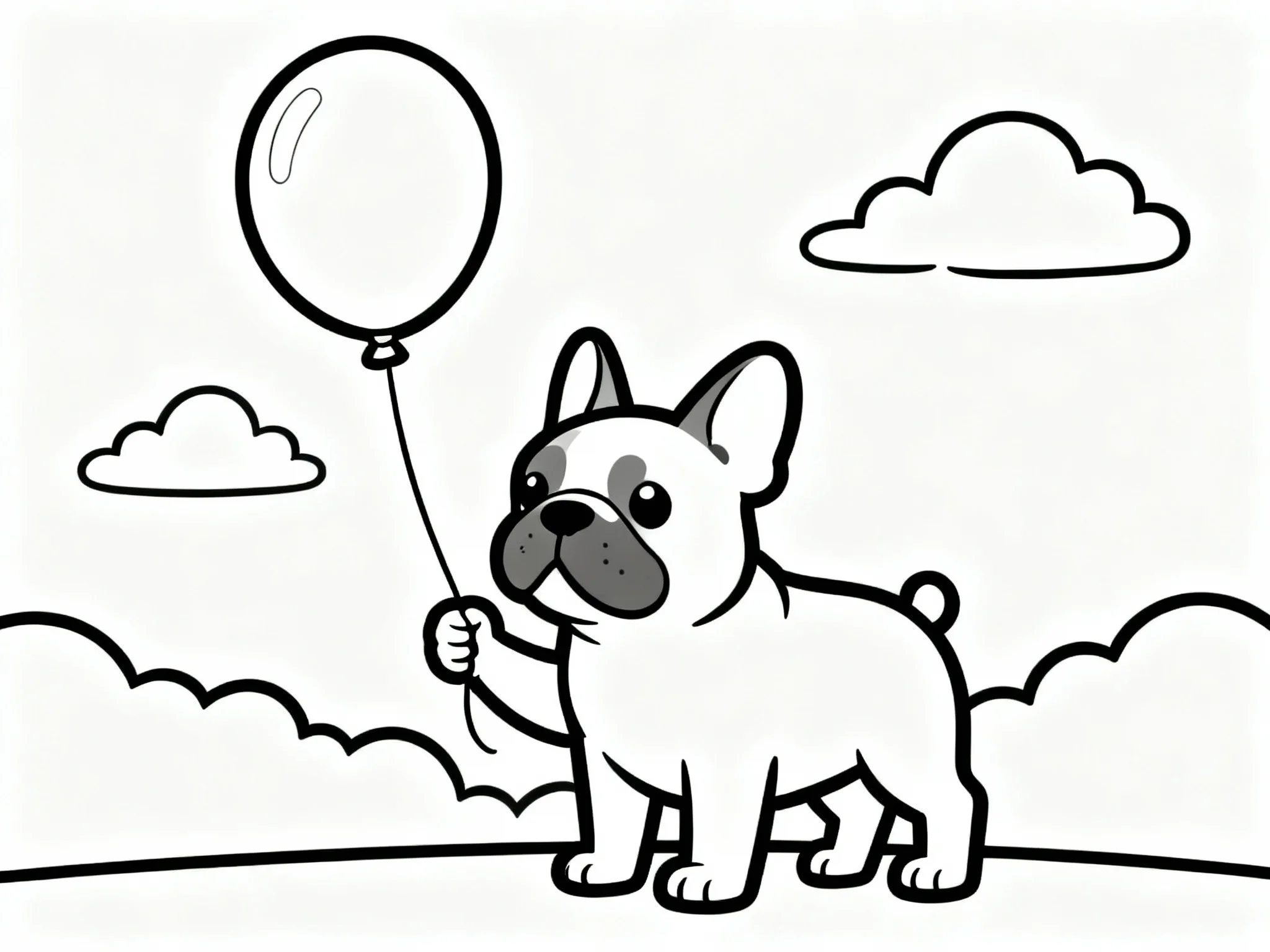 Bulldog with Balloon