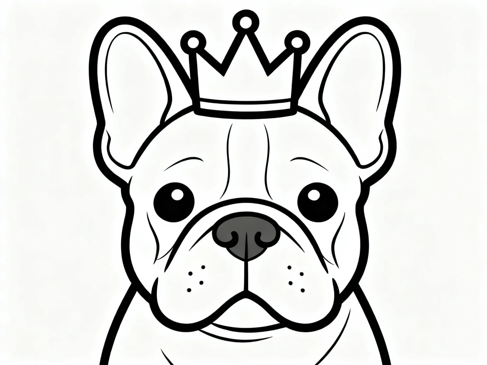 Bulldog Wearing Crown