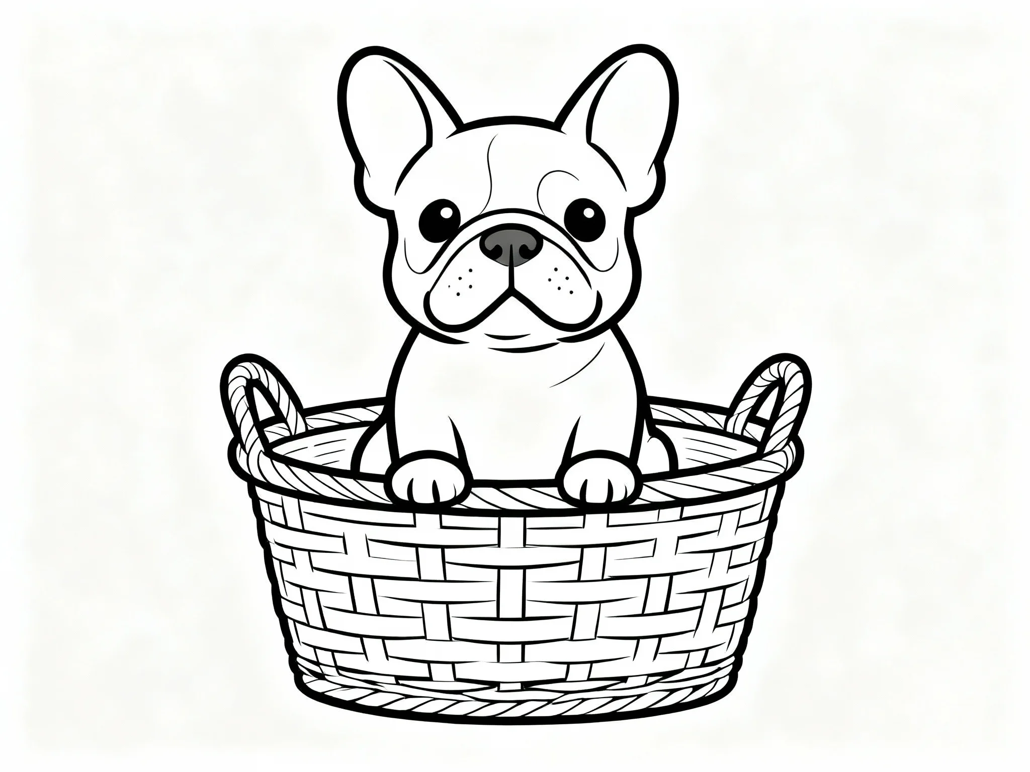 Bulldog in a Basket
