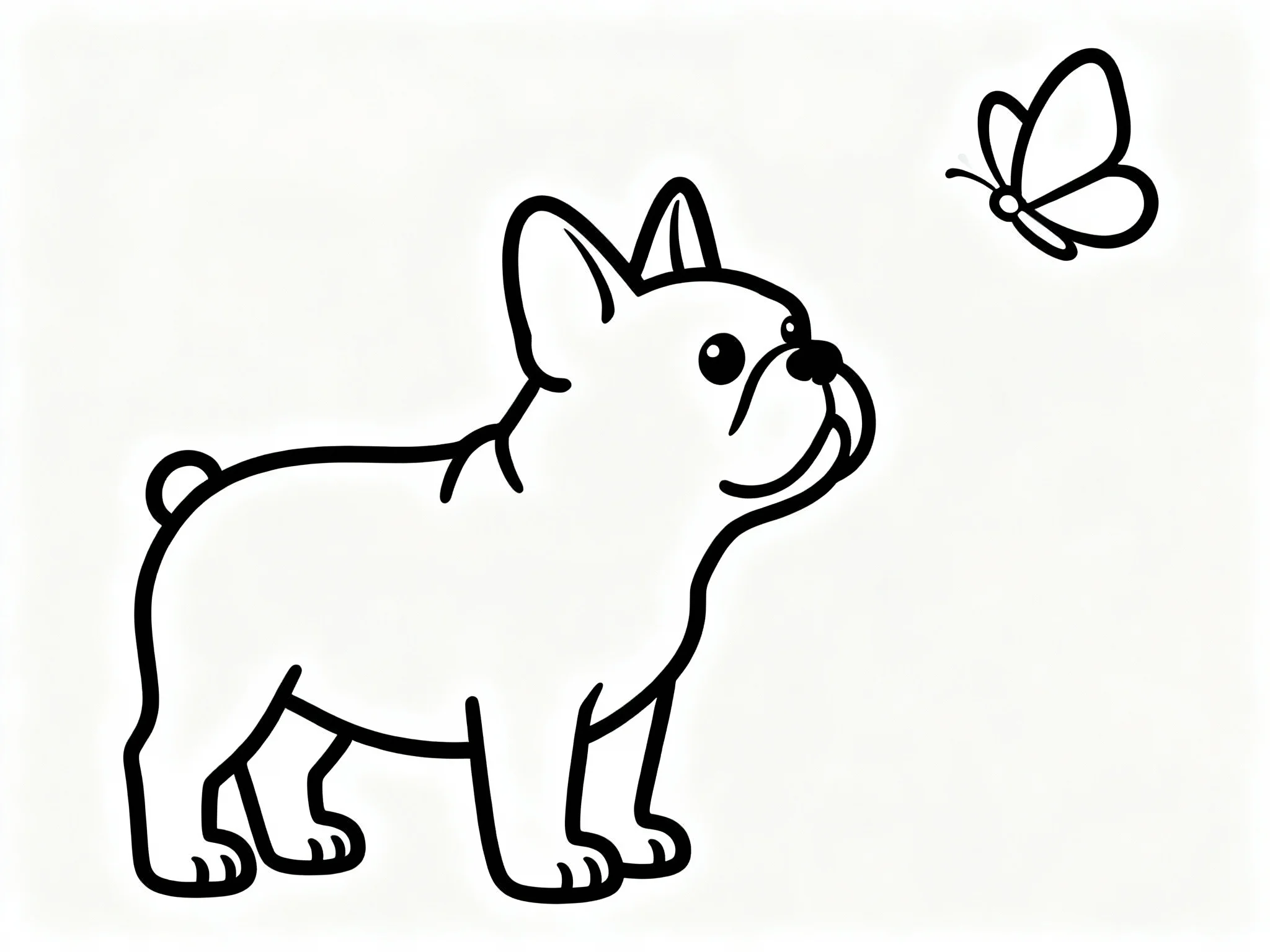 Bulldog with Butterfly