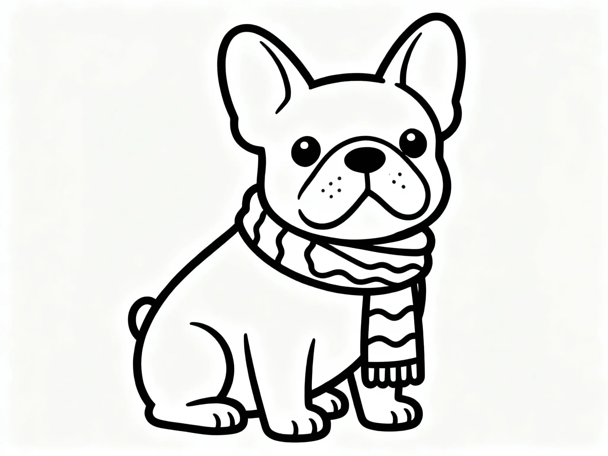 Bulldog Wearing Scarf