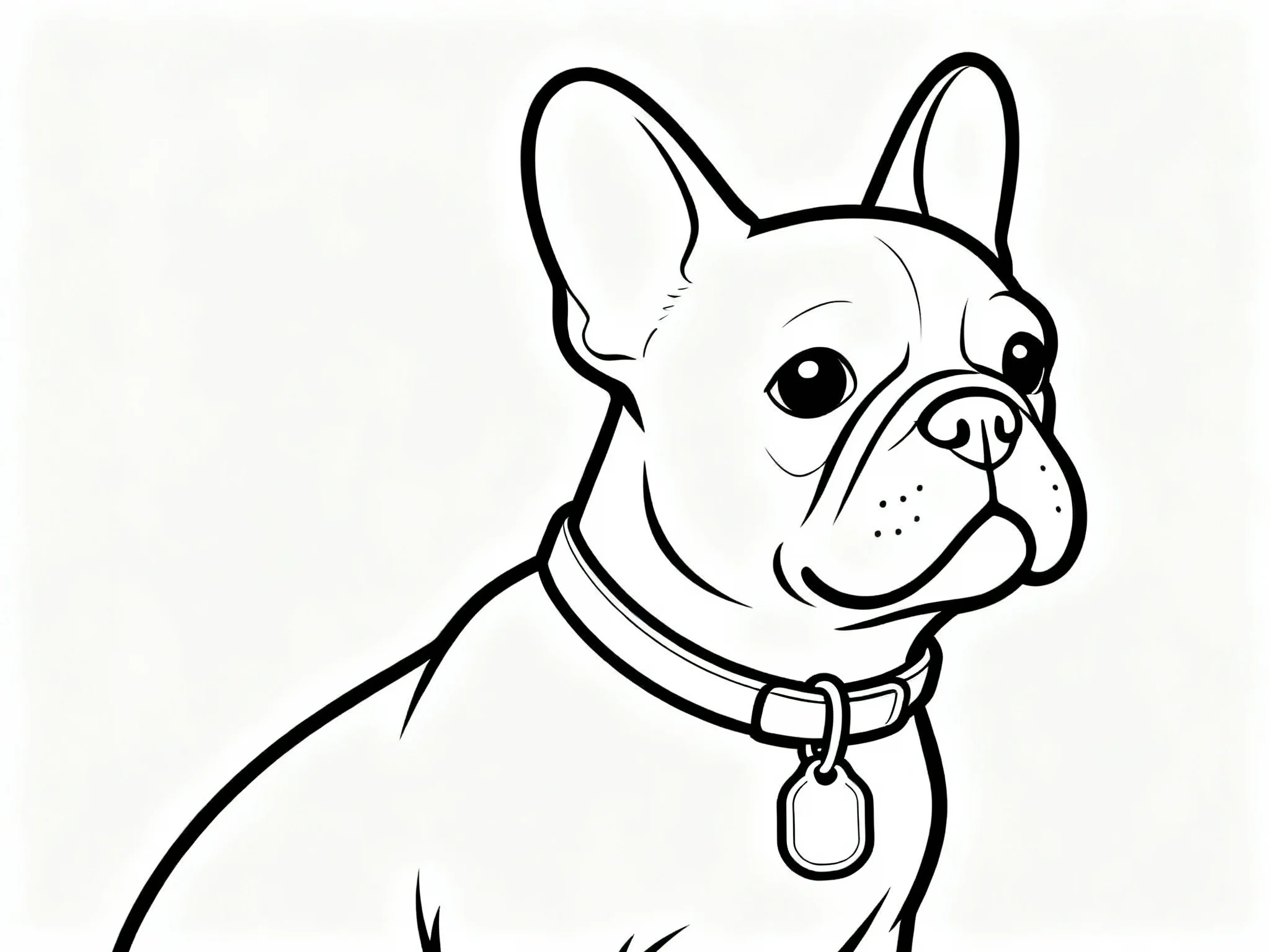 Bulldog with Collar and Tag