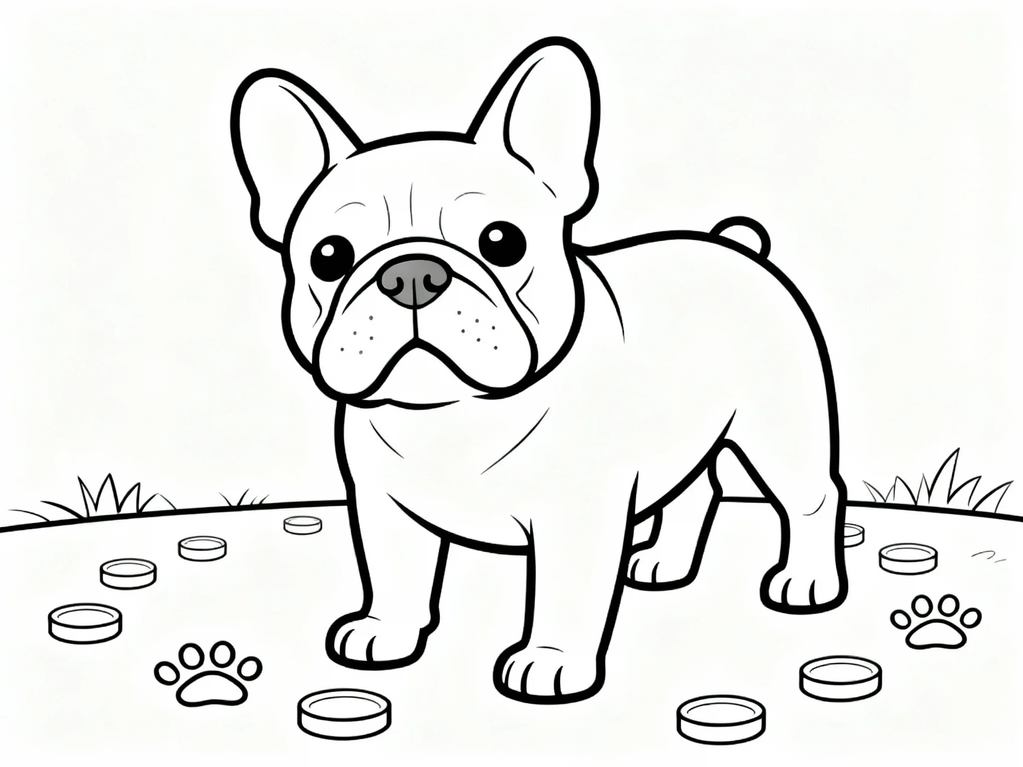 Bulldog with Paw Prints