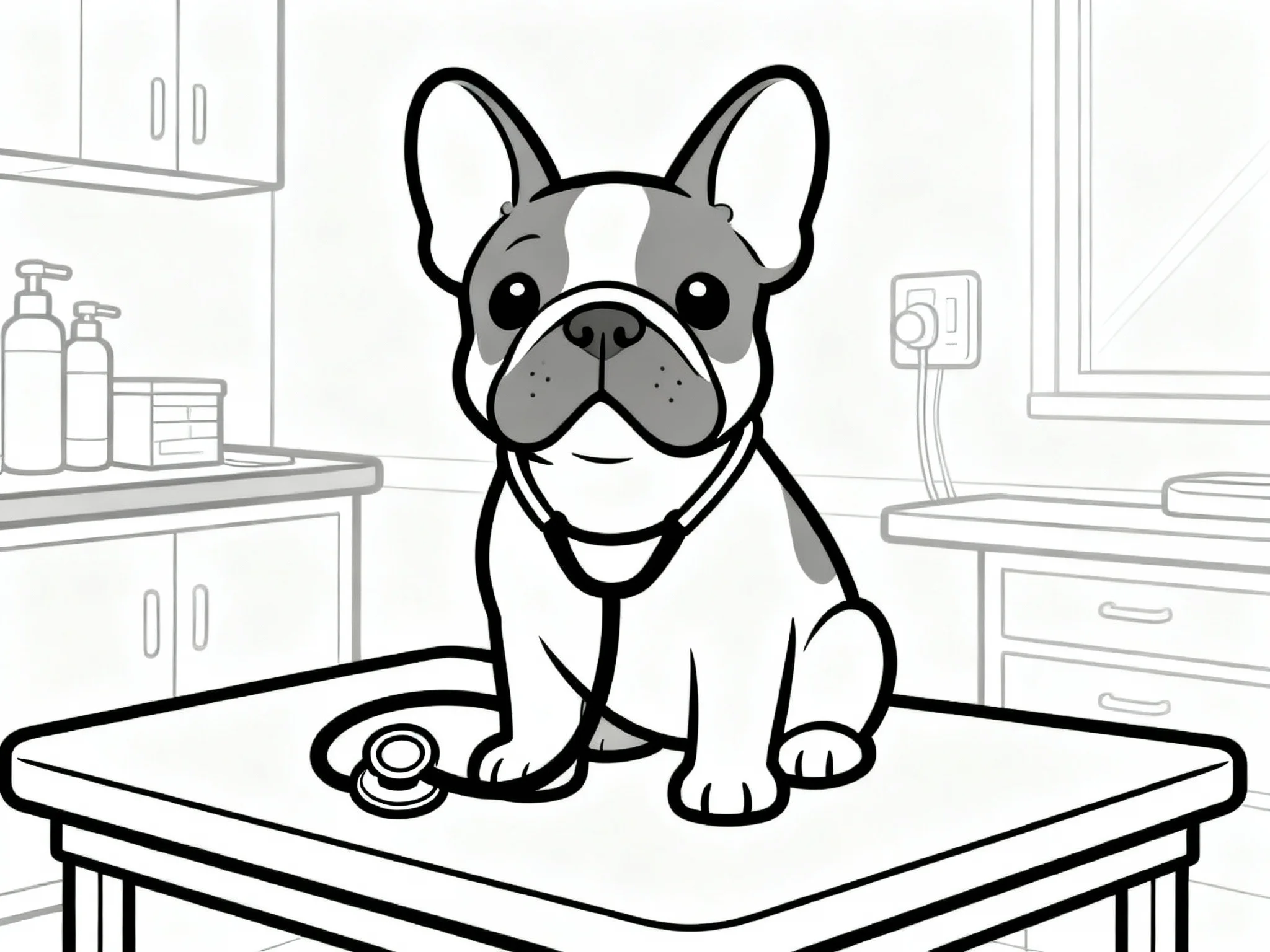 Bulldog at Veterinary Visit