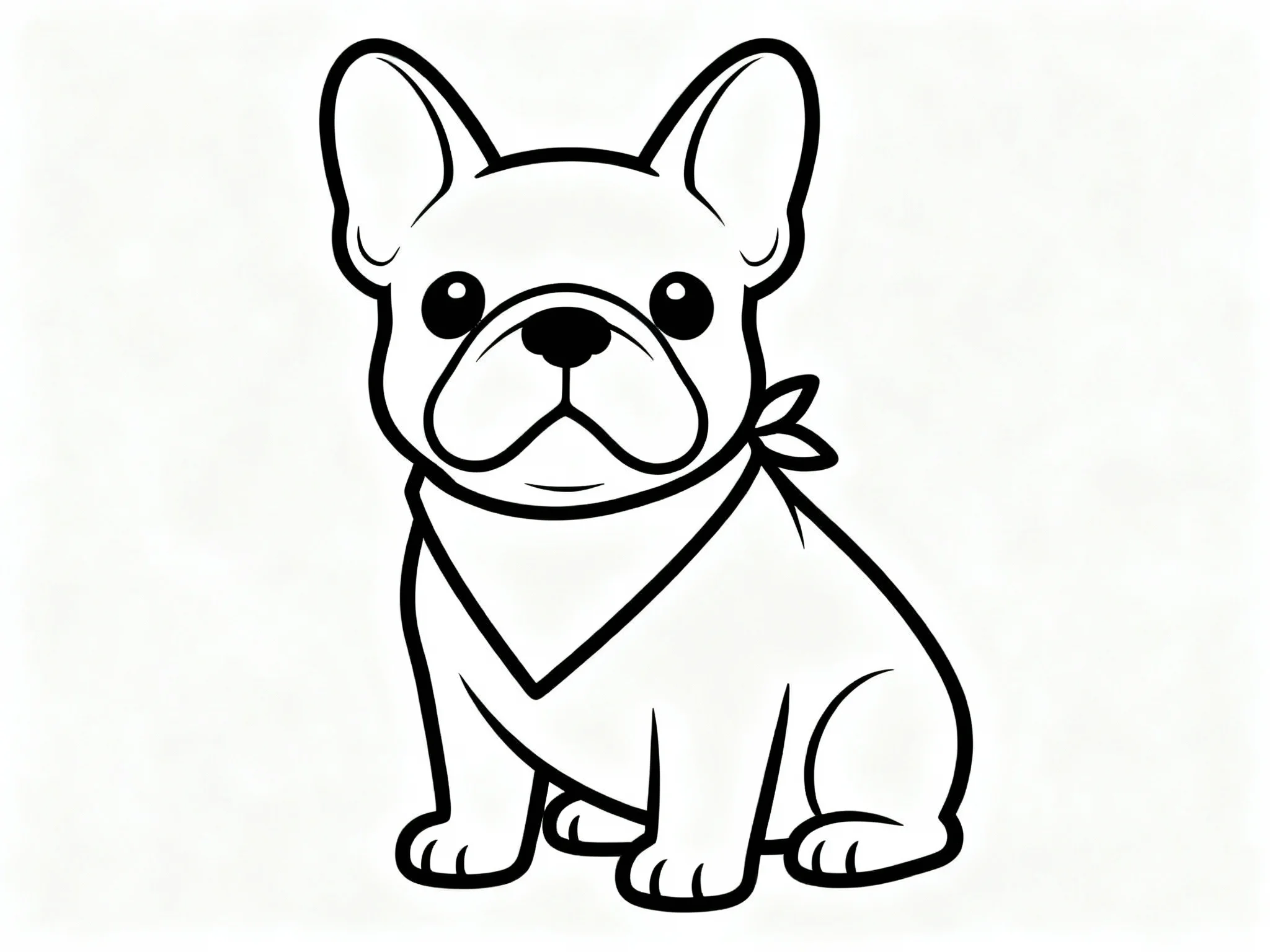 Bulldog Wearing Bandana