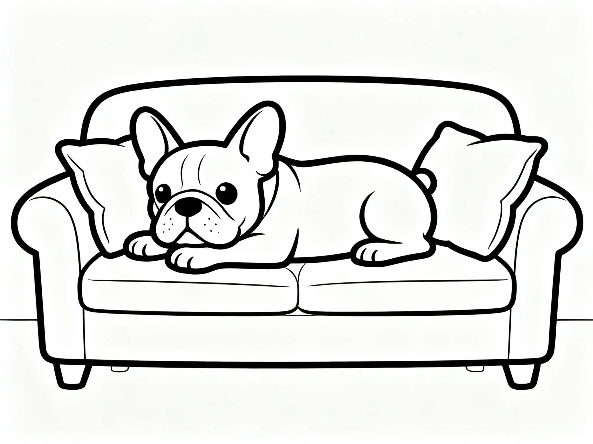 Bulldog on a Sofa
