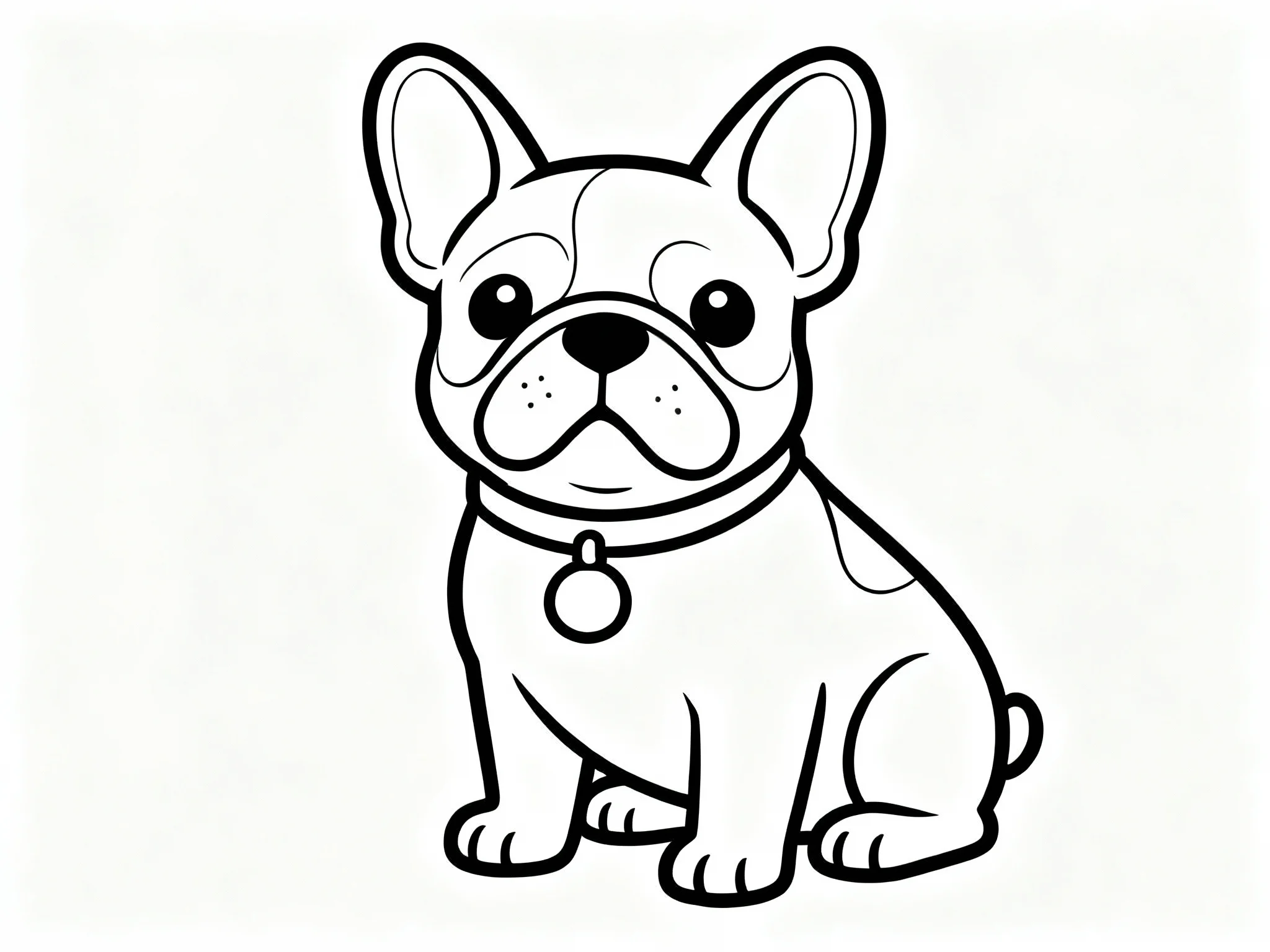 Bulldog with Bell Collar