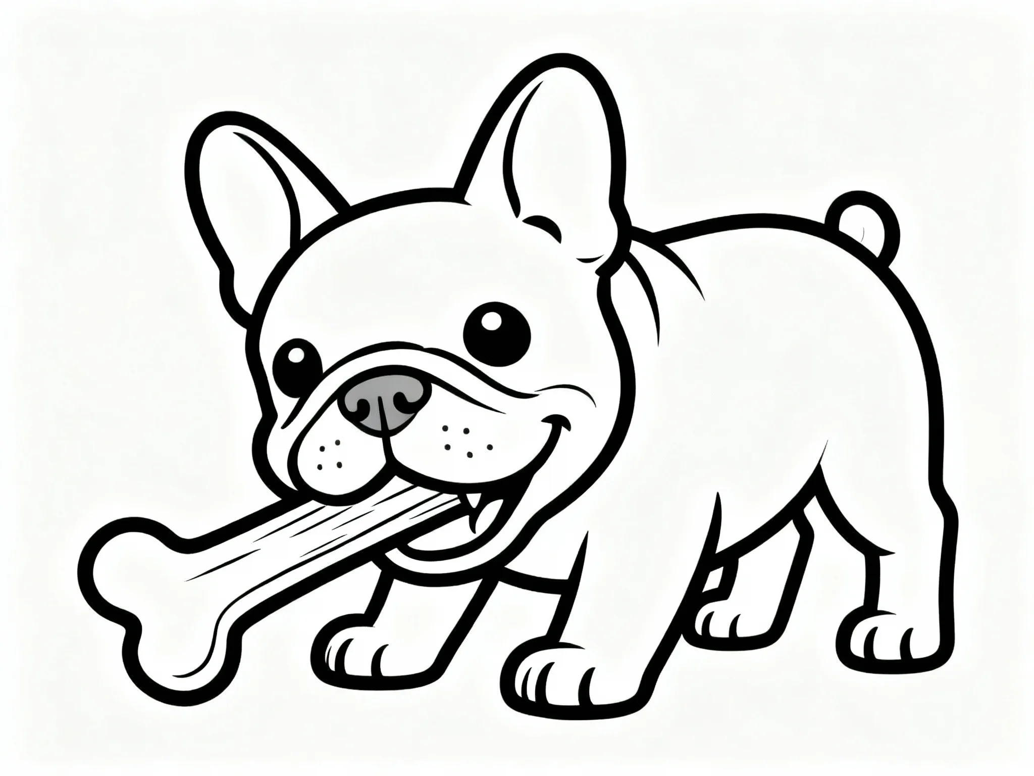 Bulldog with Bone