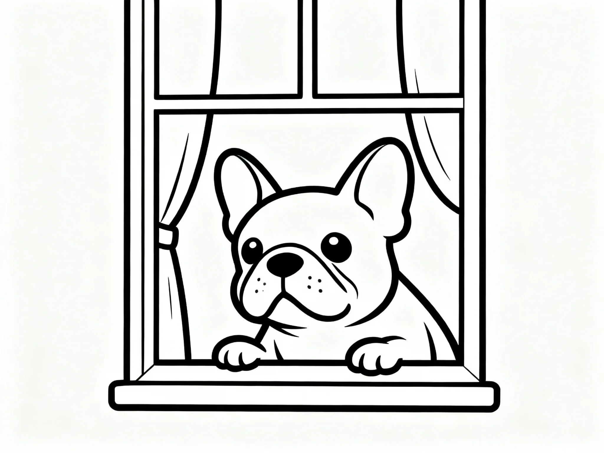 Bulldog in Window