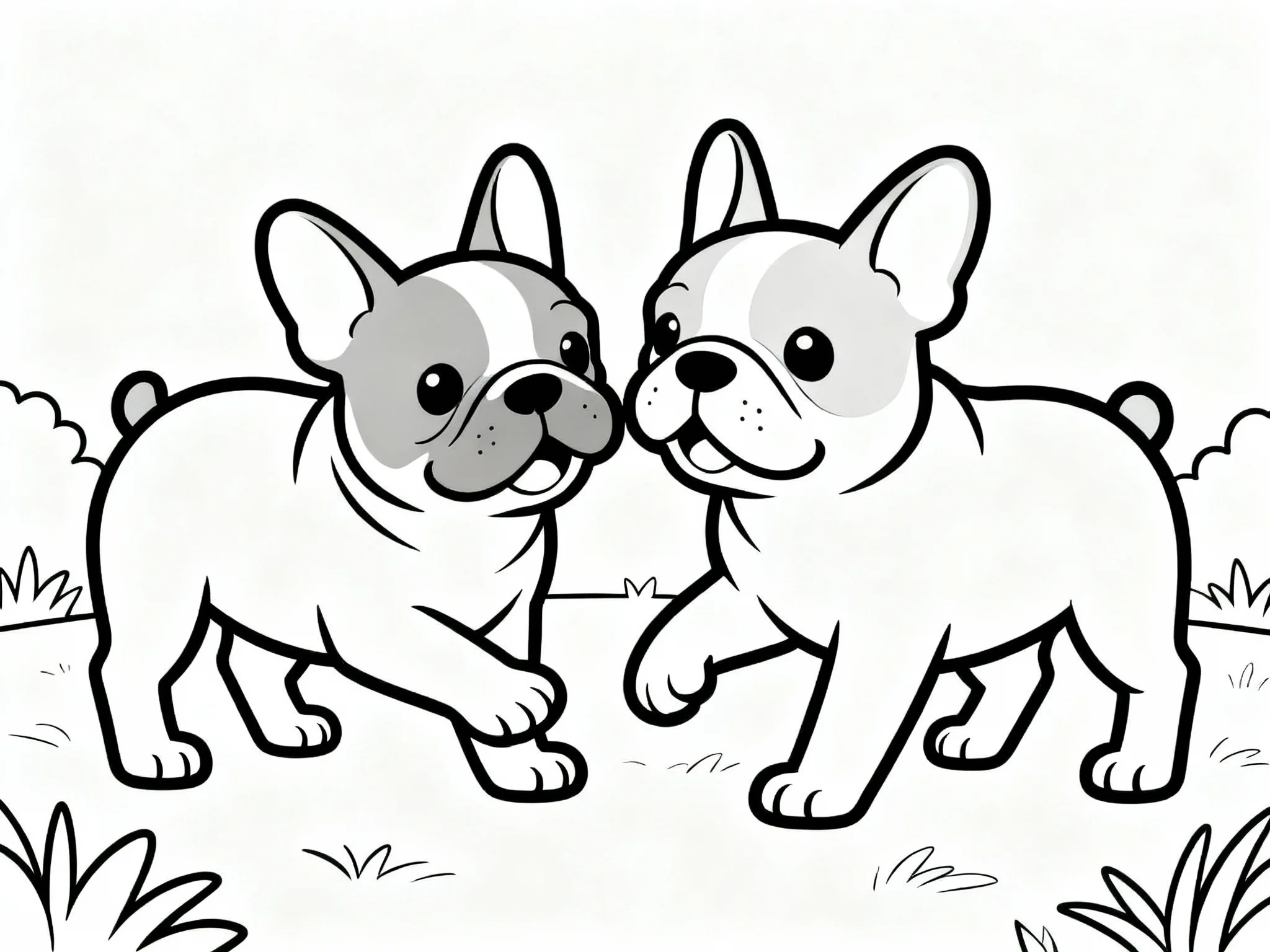 Two Bulldogs Playing