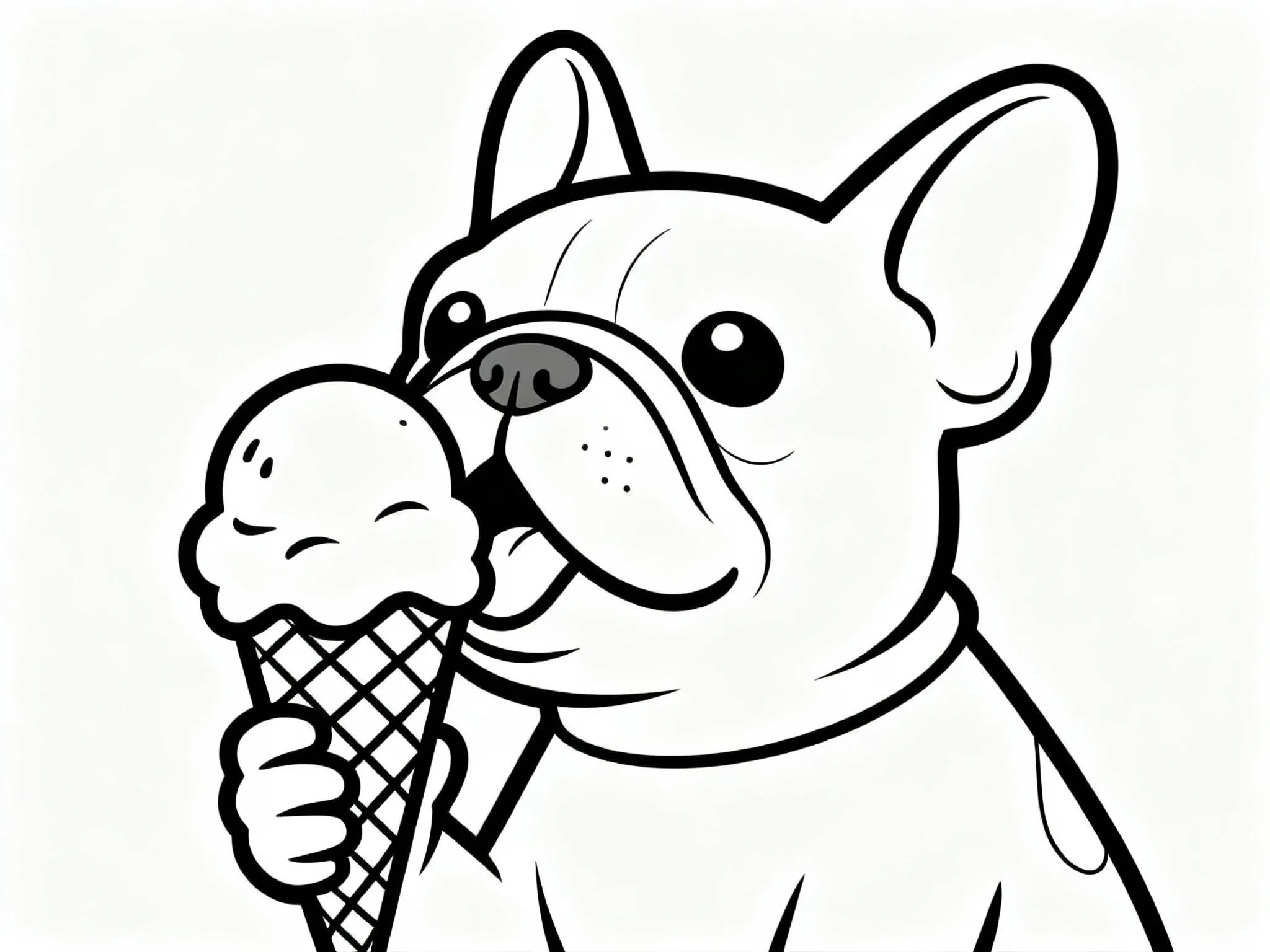 Bulldog with Ice Cream