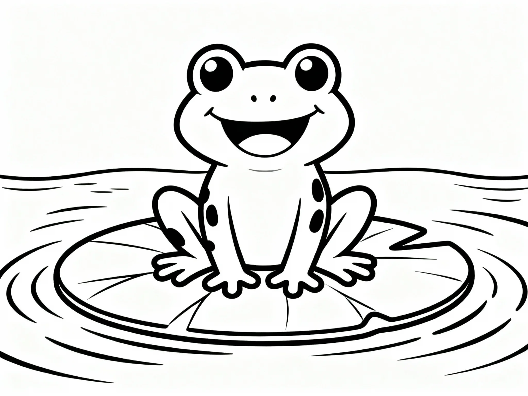 Smiling Frog on a Lily Pad