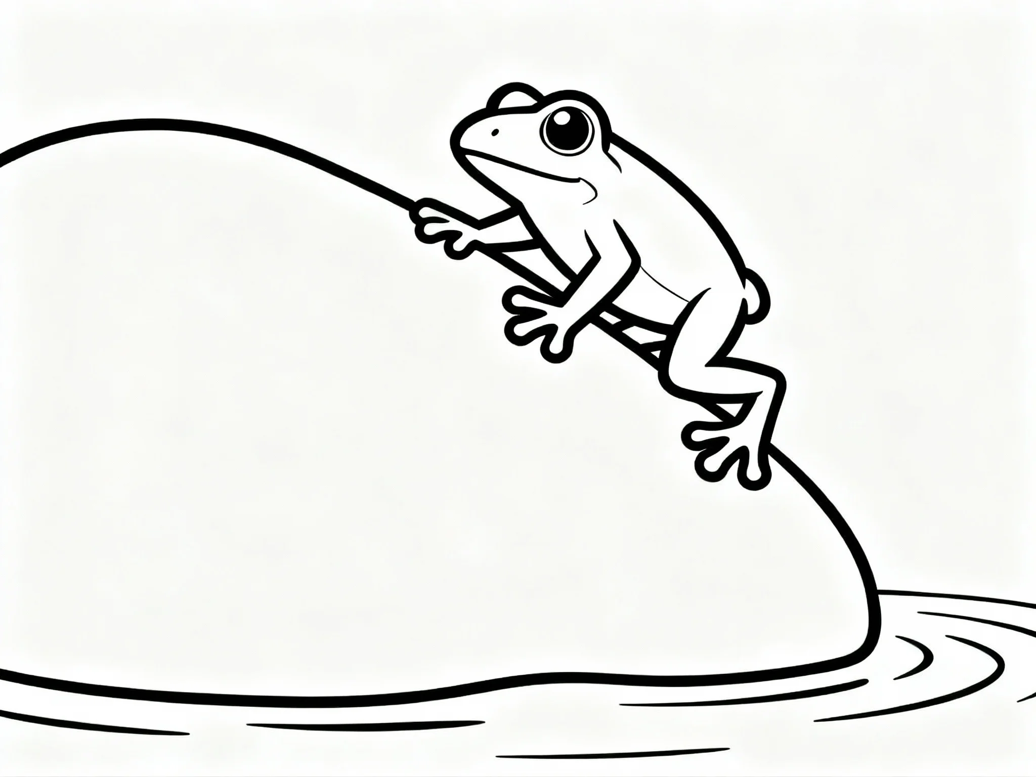 Frog Climbing a Rock