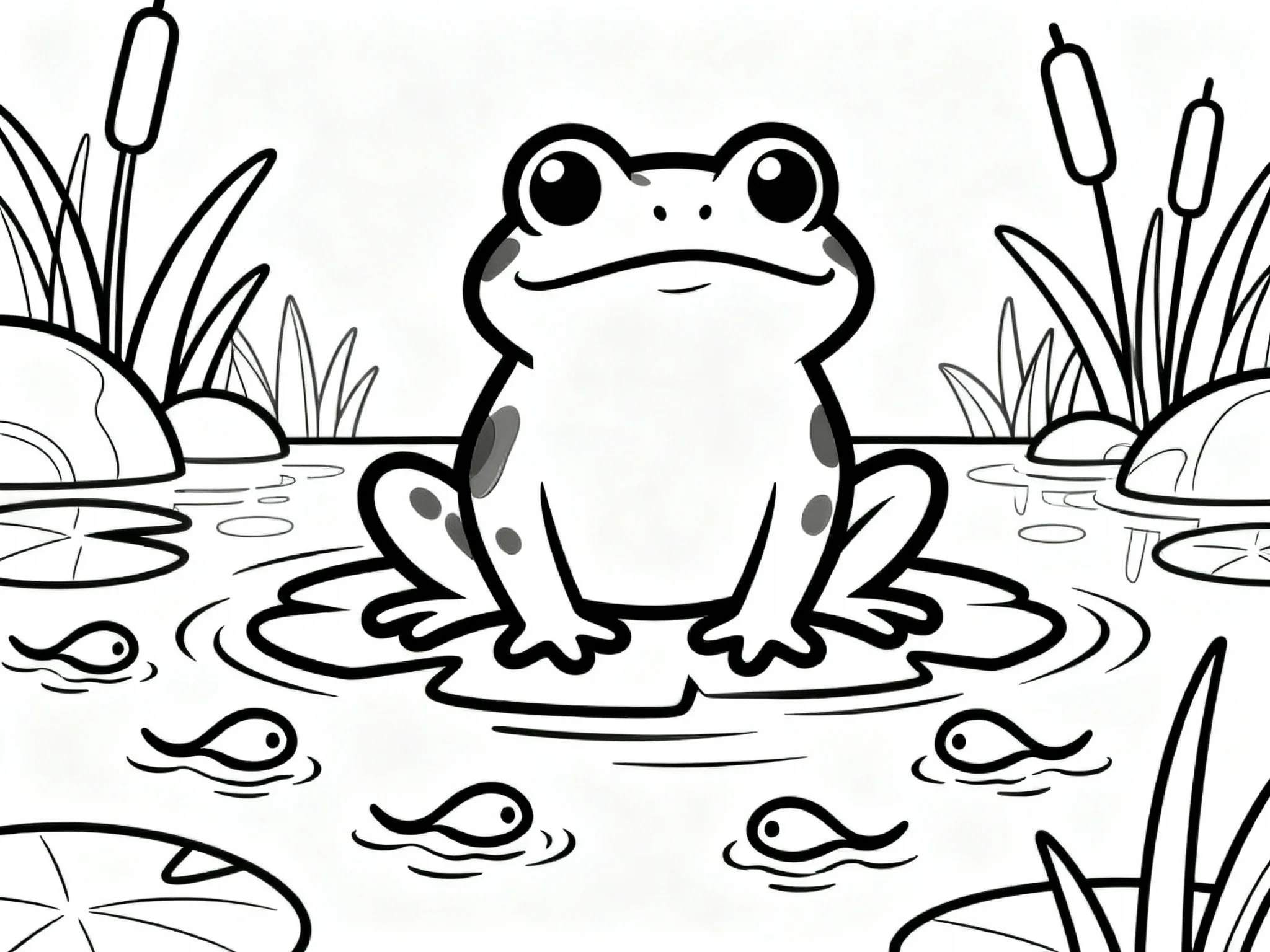Frog with Tadpoles