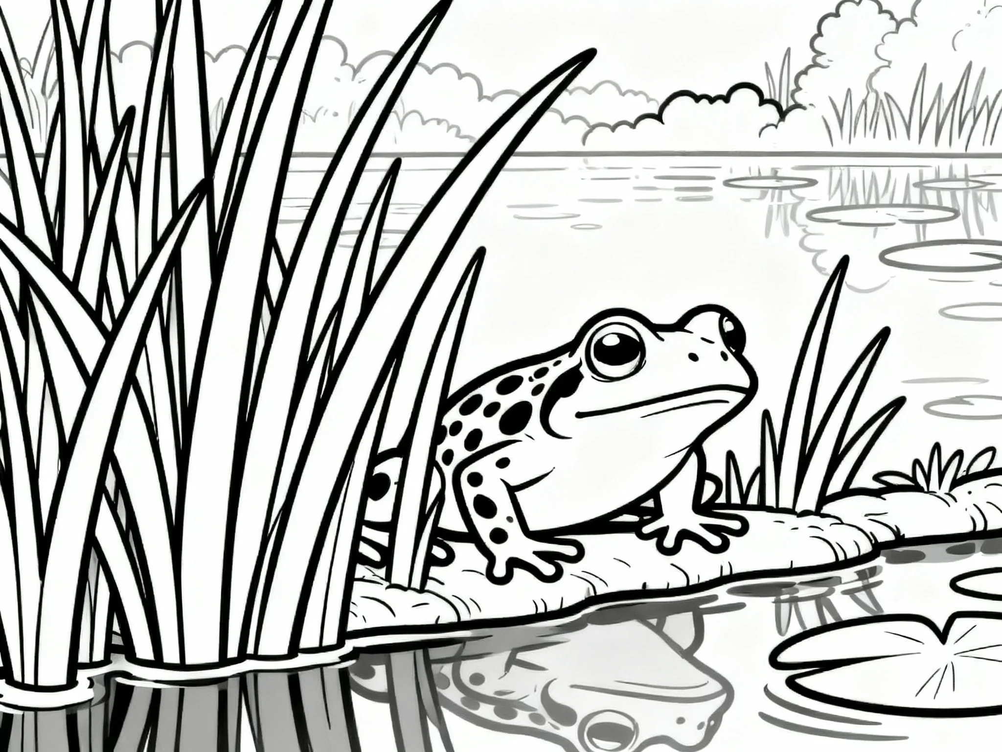 Frog Hiding in Grass