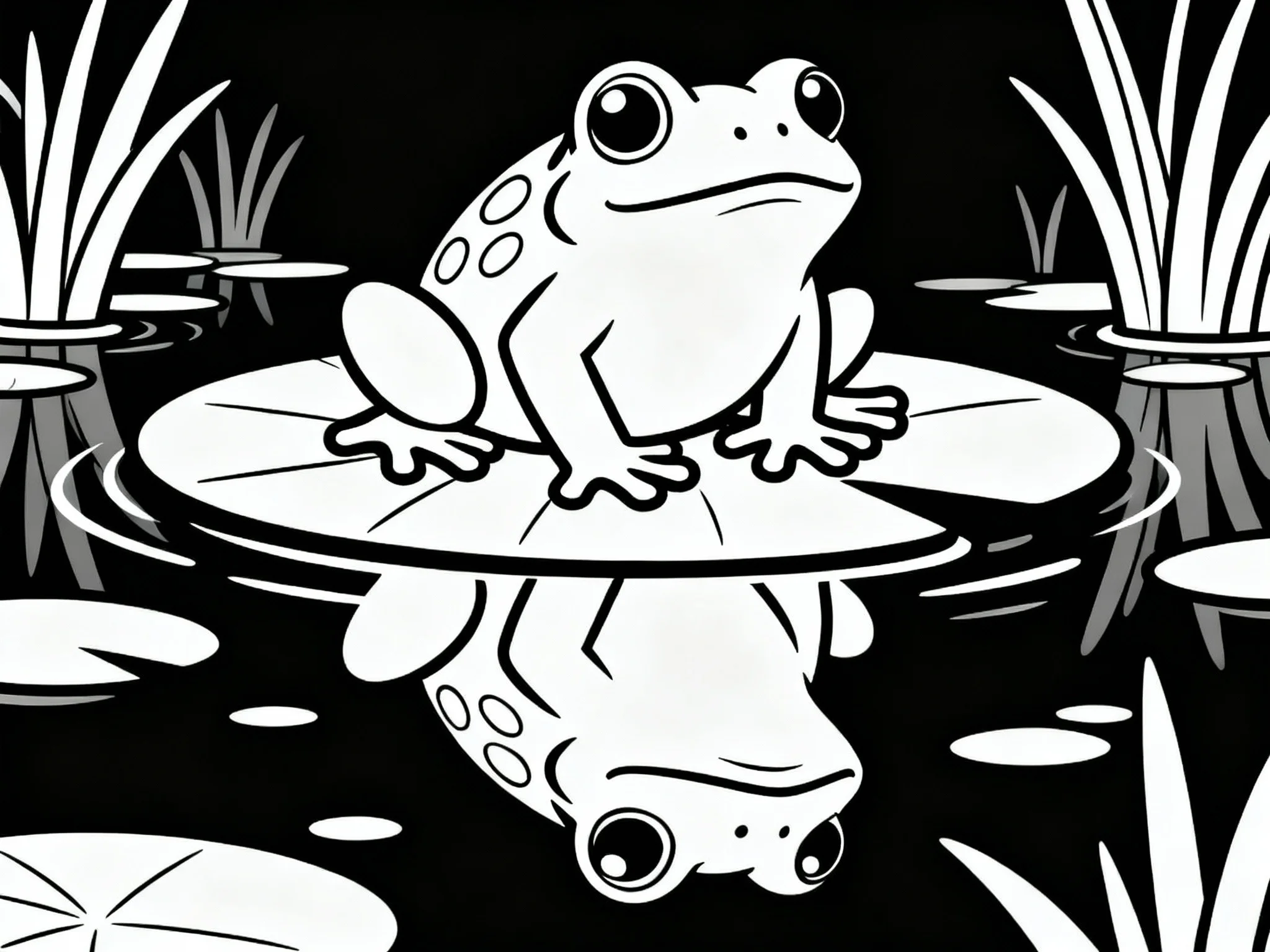 Frog Reflecting in Water