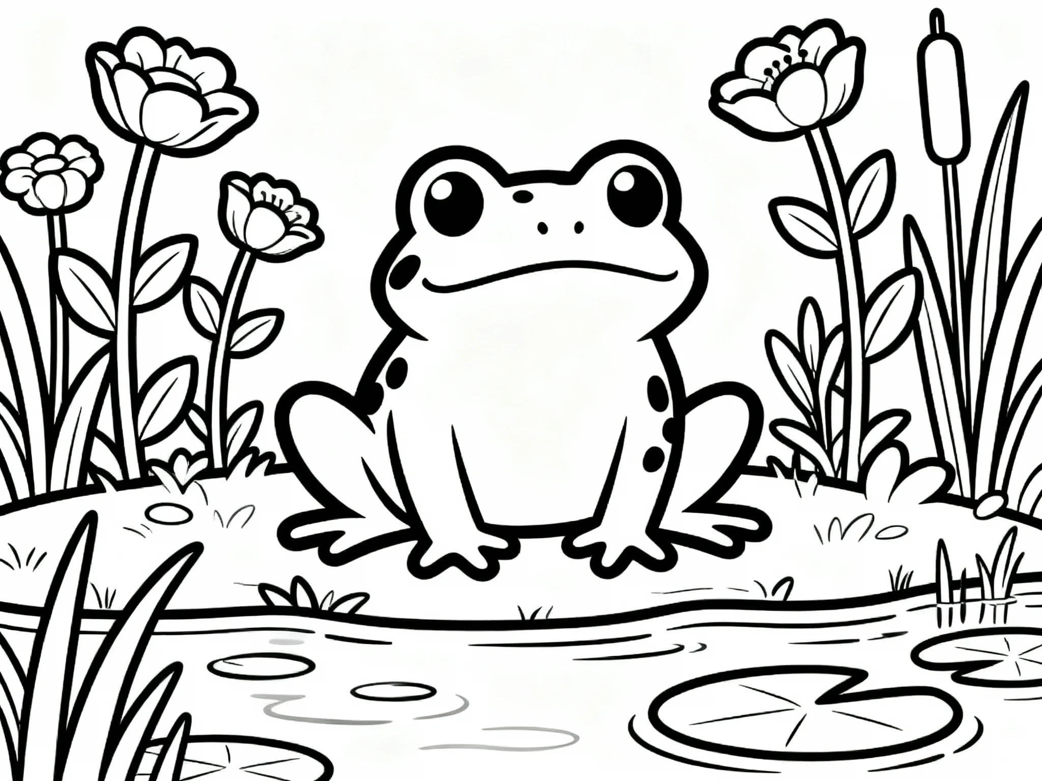 Frog with Flowers