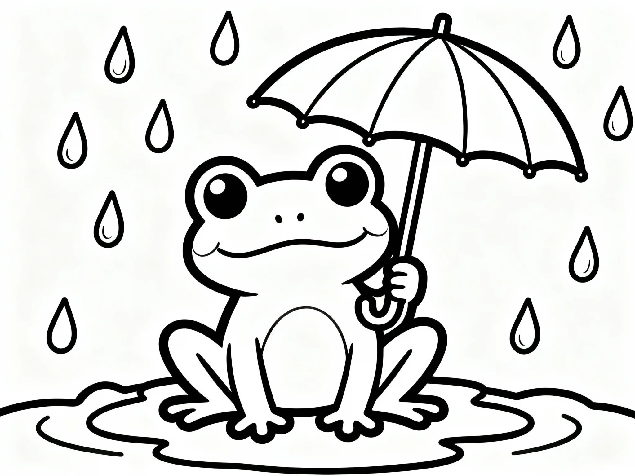 Frog Holding an Umbrella