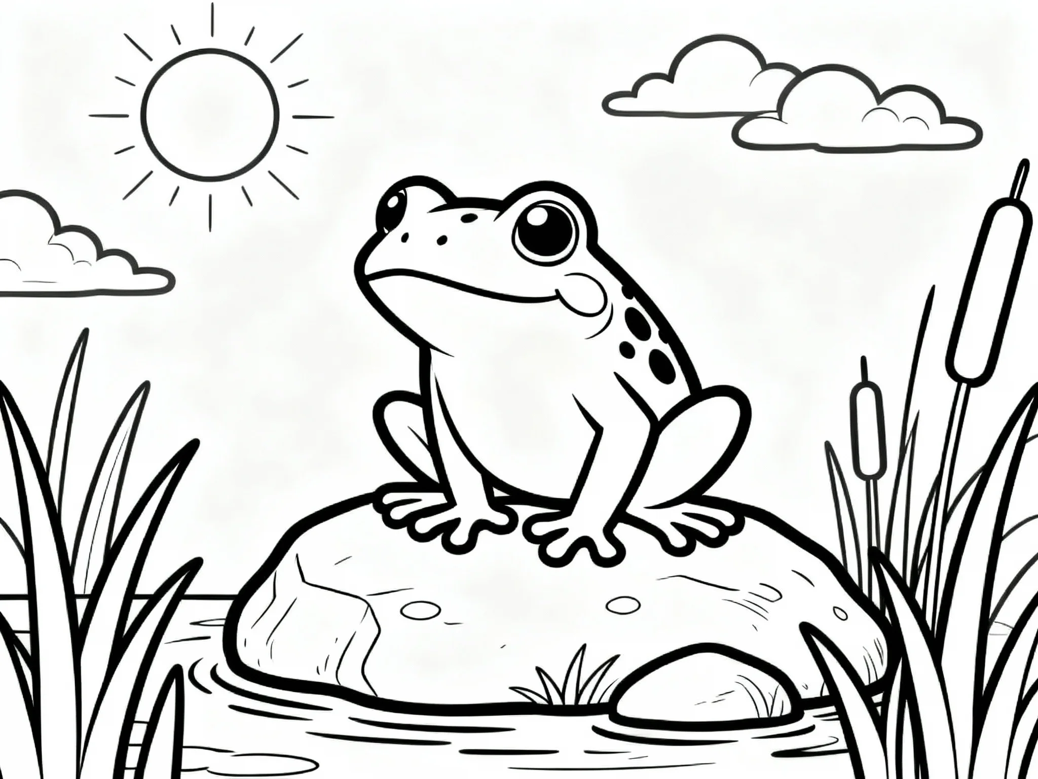 Frog Basking in Sunlight