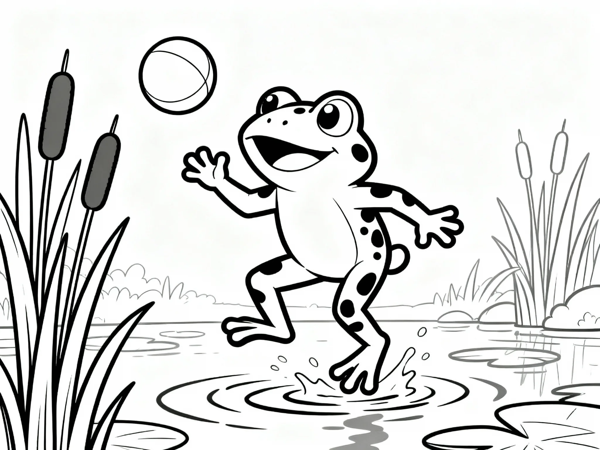 Frog Playing with a Ball