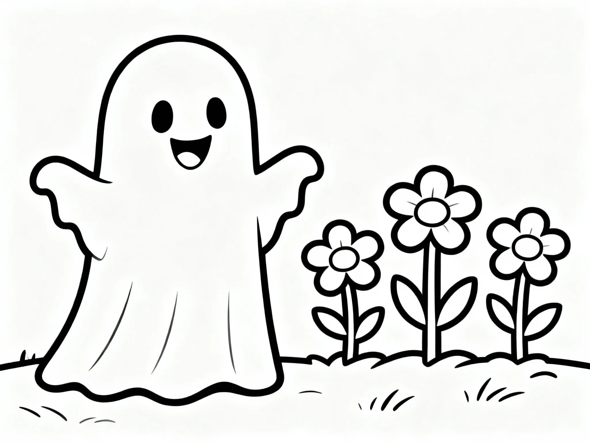 Ghost with Flowers