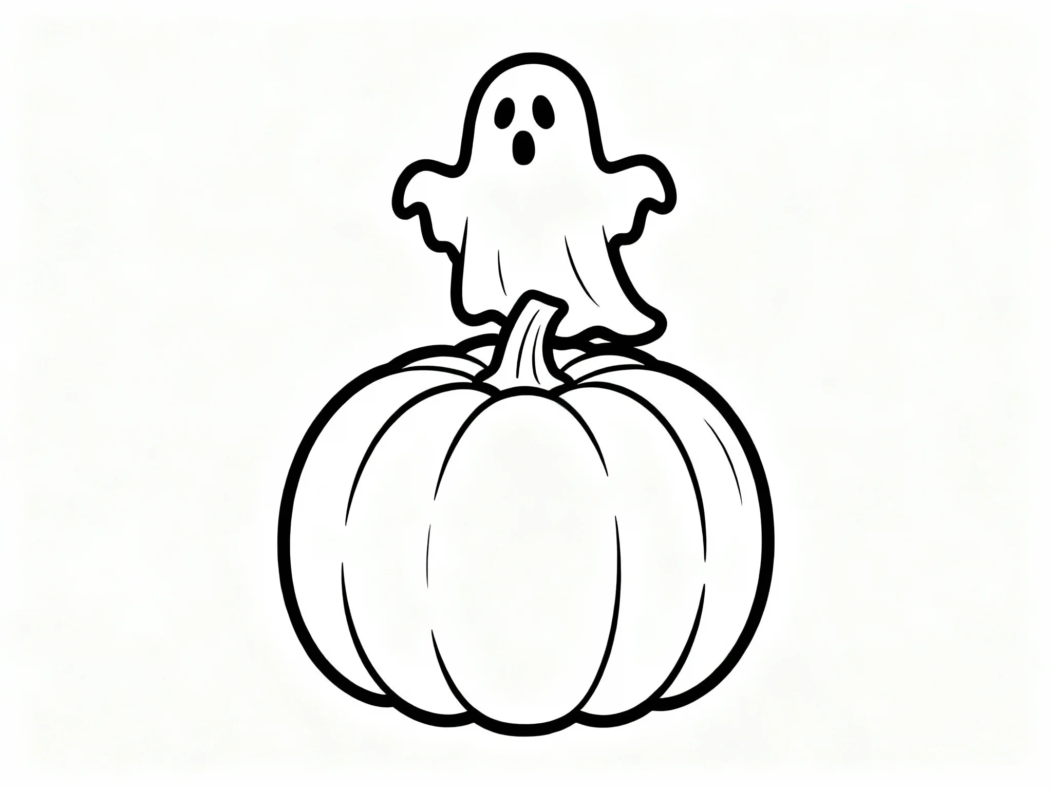 Ghost Sitting on Pumpkin