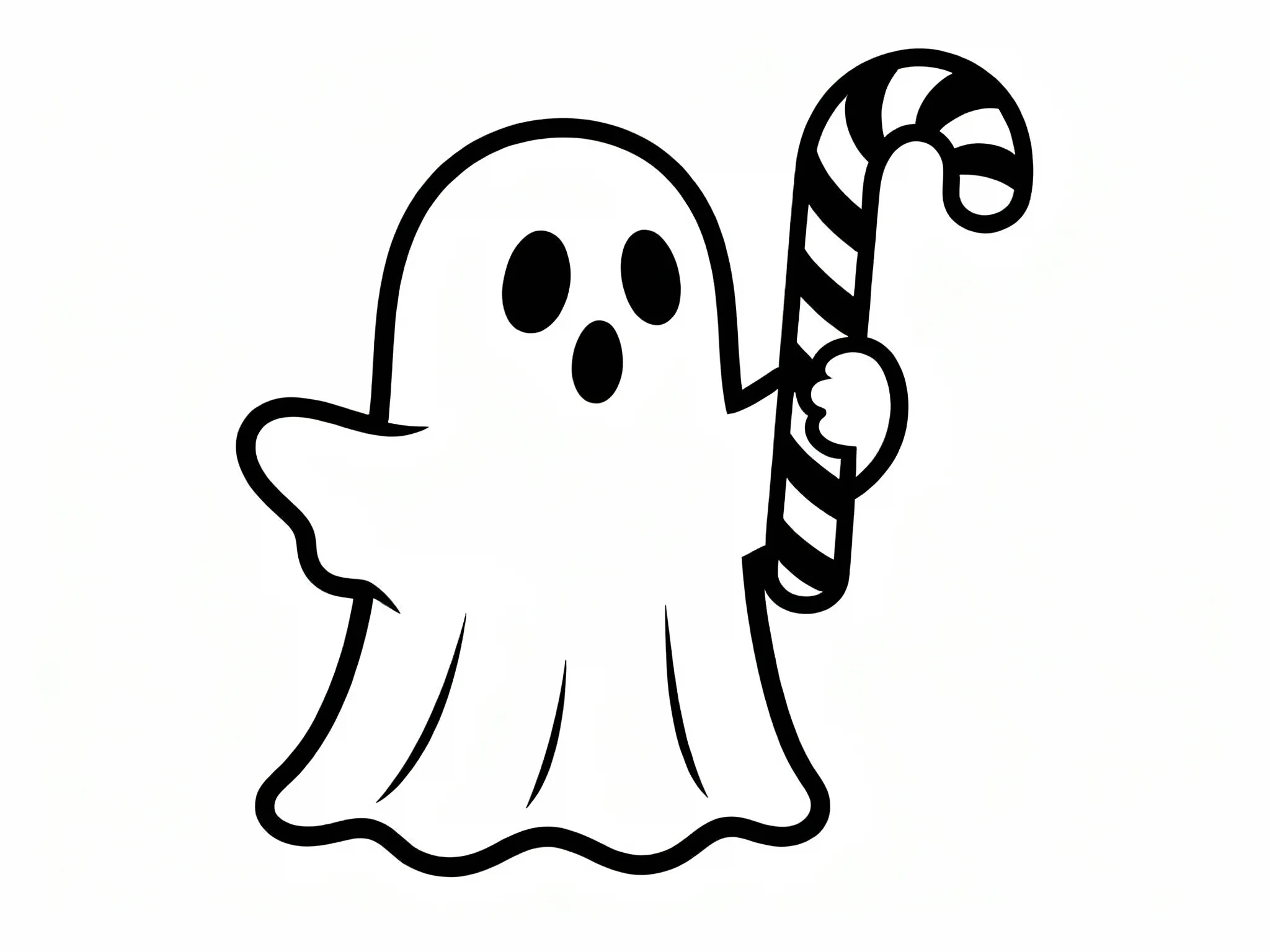 Ghost with Candy Cane