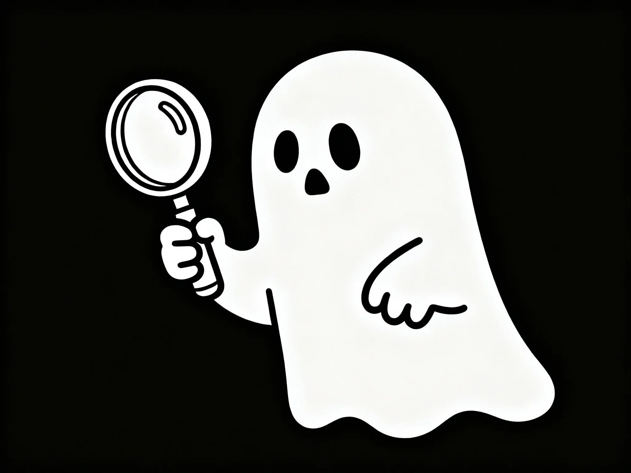 Ghost with Magnifying Glass