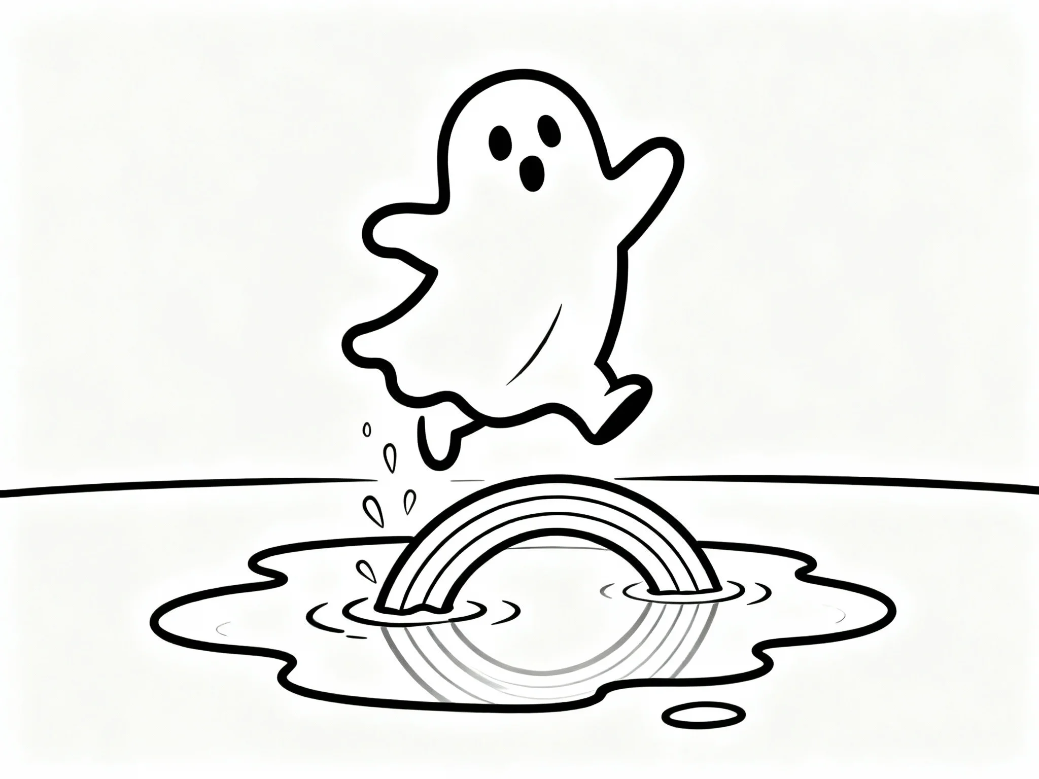 Ghost with Rainbow Puddle