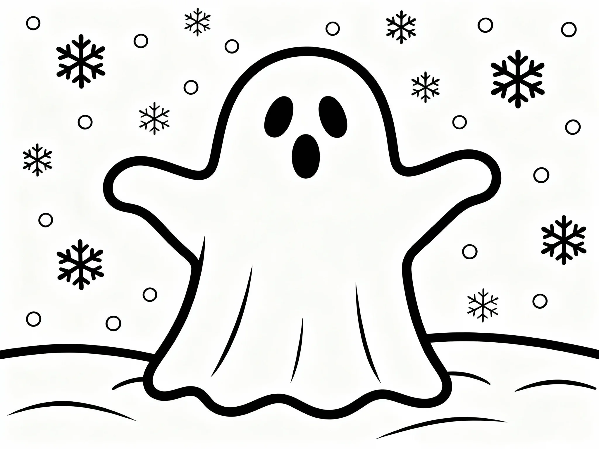 Ghost with Snowflakes