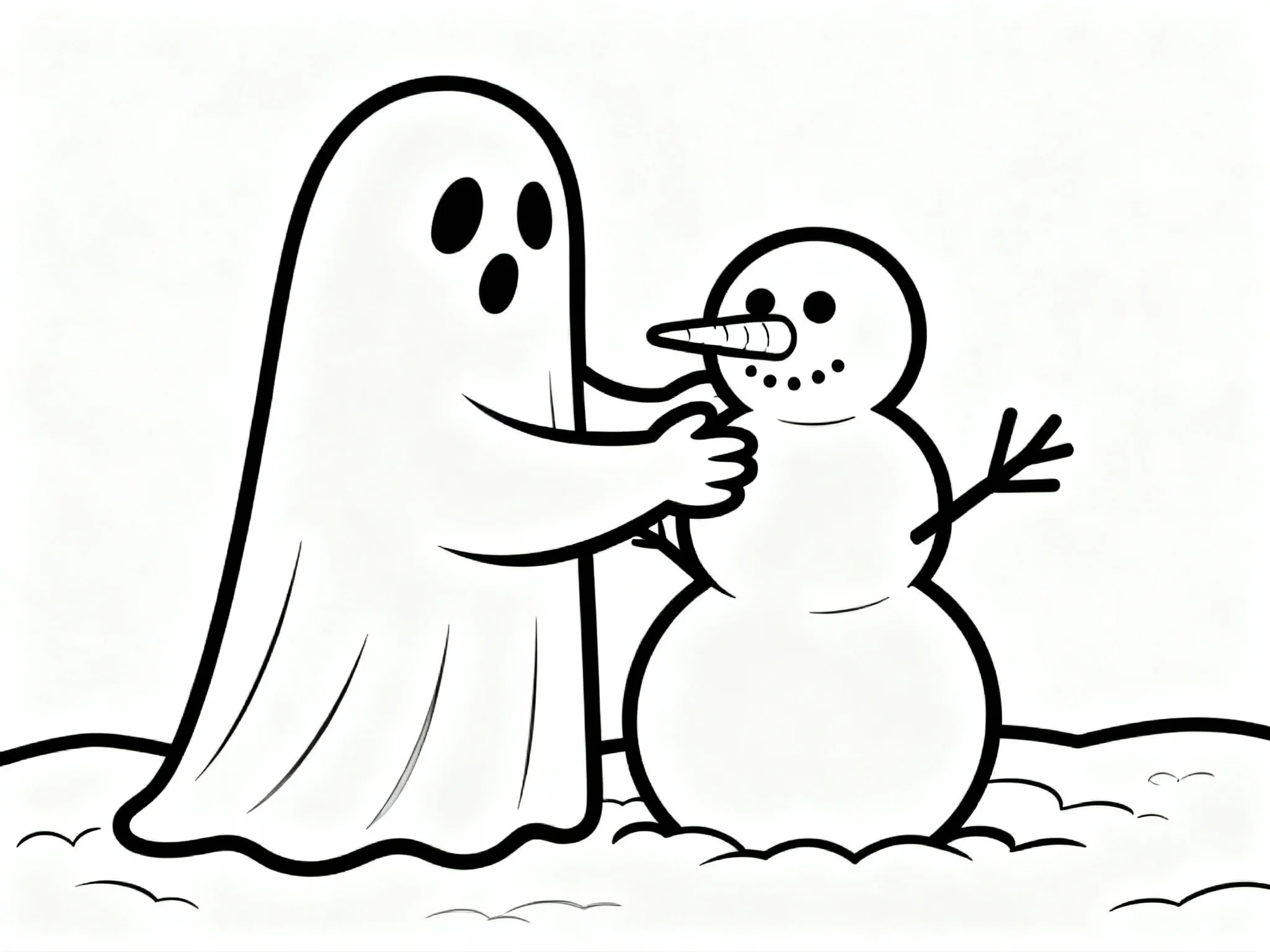 Ghost Making Snowman