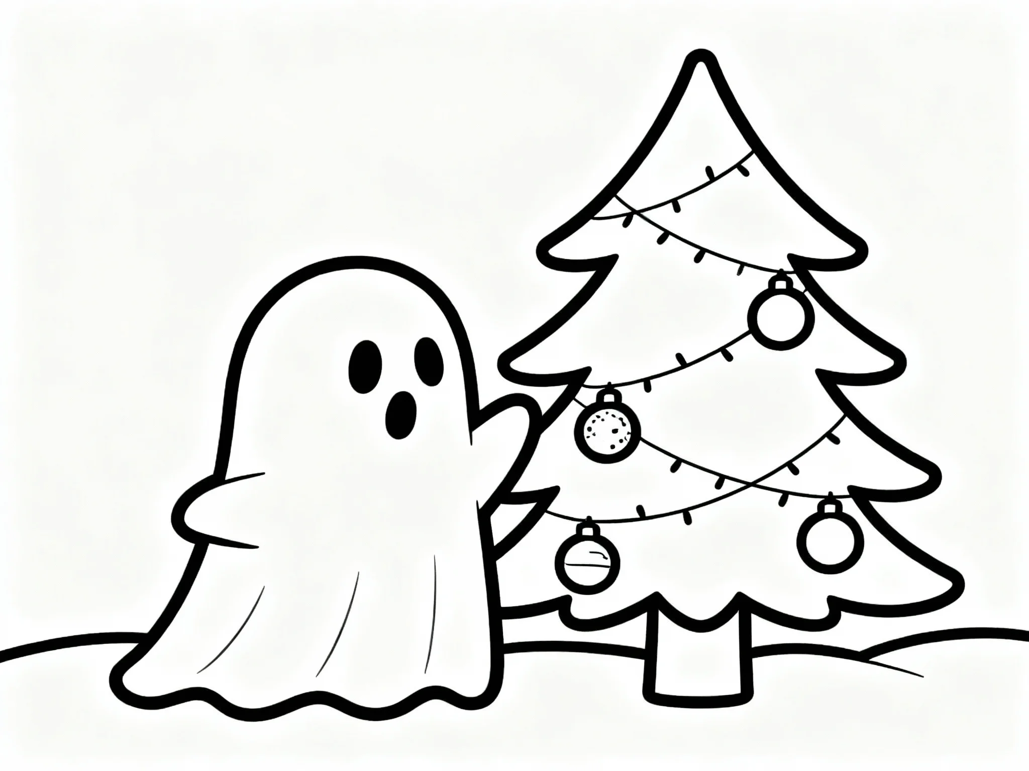 Ghost with Christmas Tree