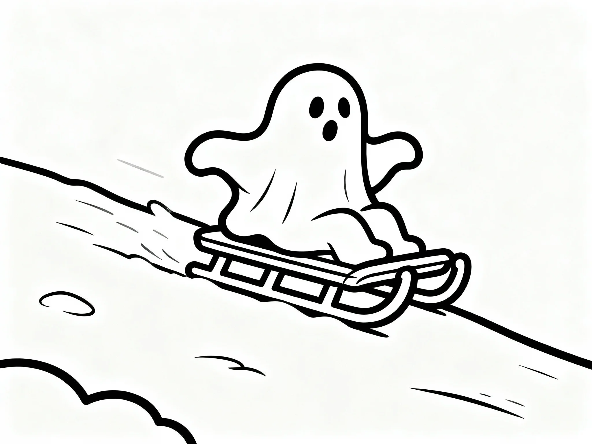 Ghost Sliding Down Hill