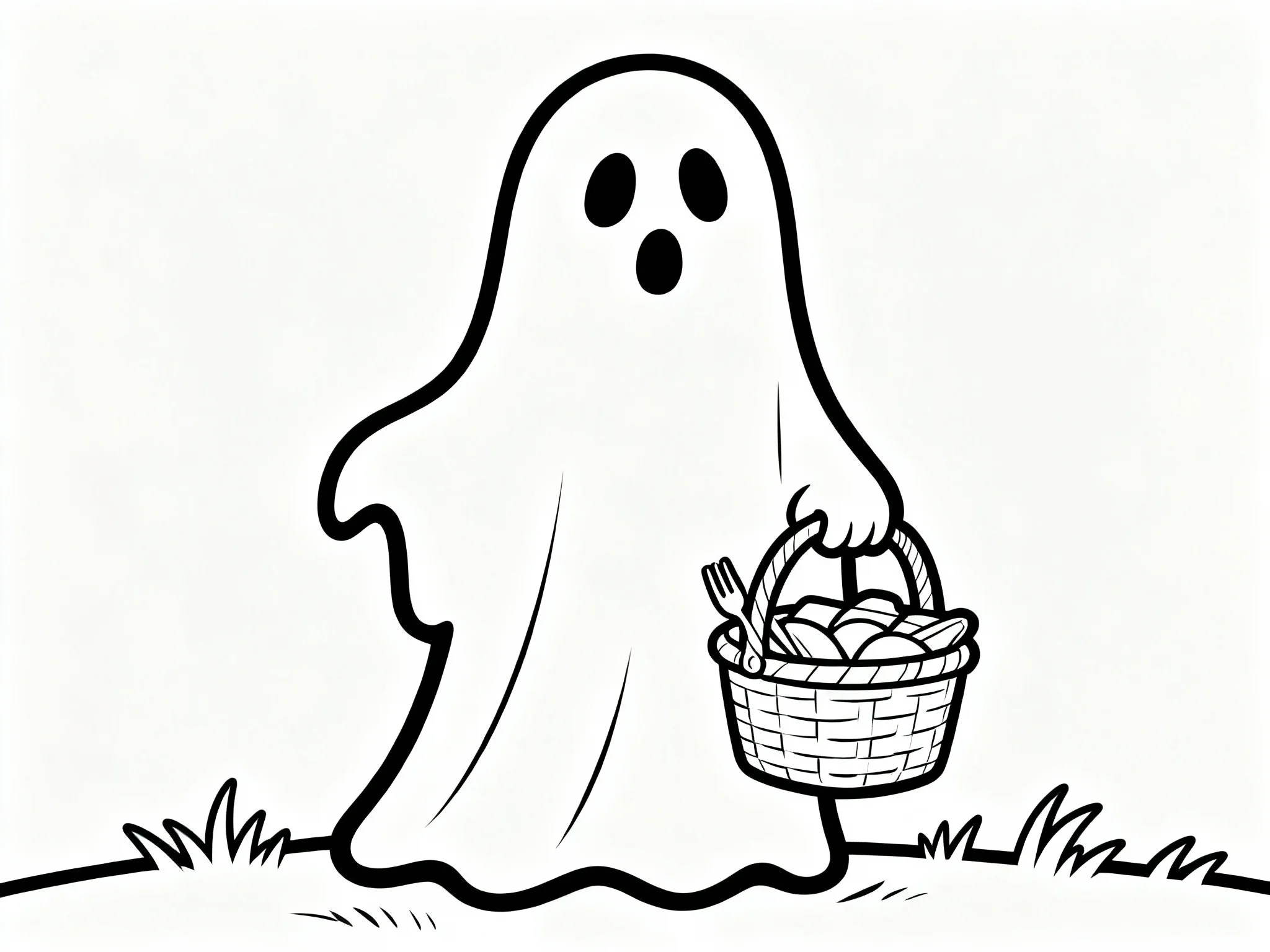 Ghost with Picnic Basket