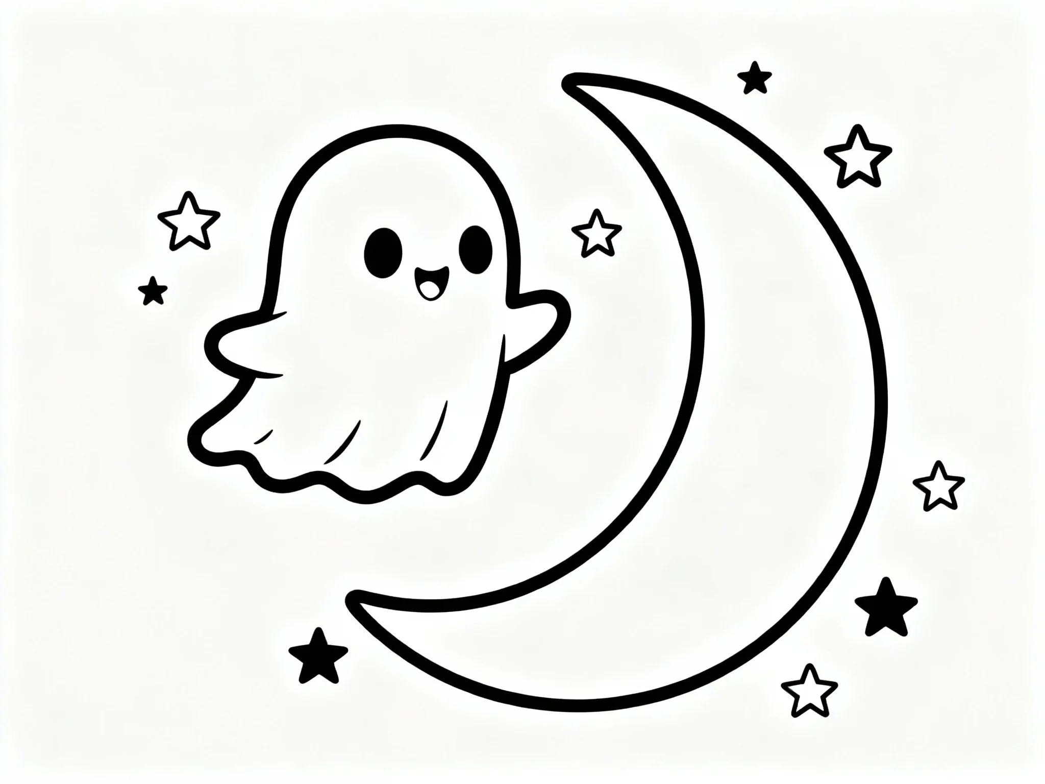 Baby Ghost and Moon