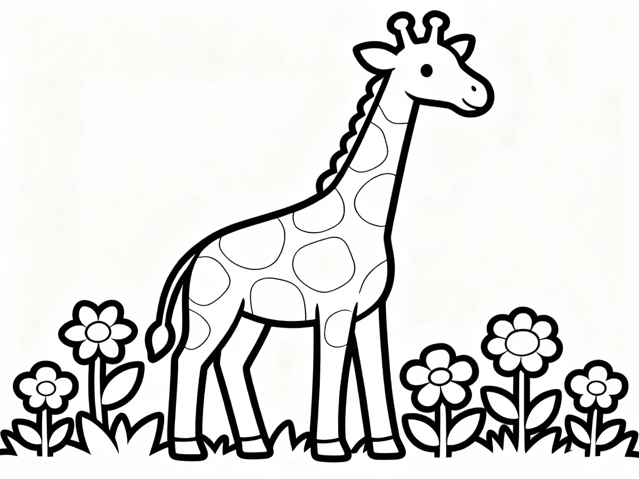 Giraffe with Flowers