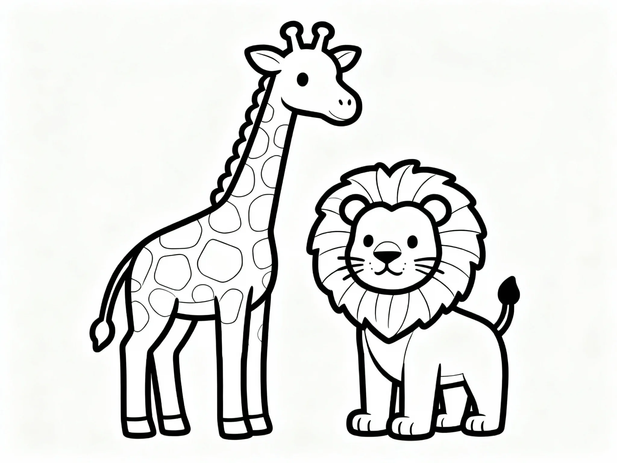 Giraffe and Lion