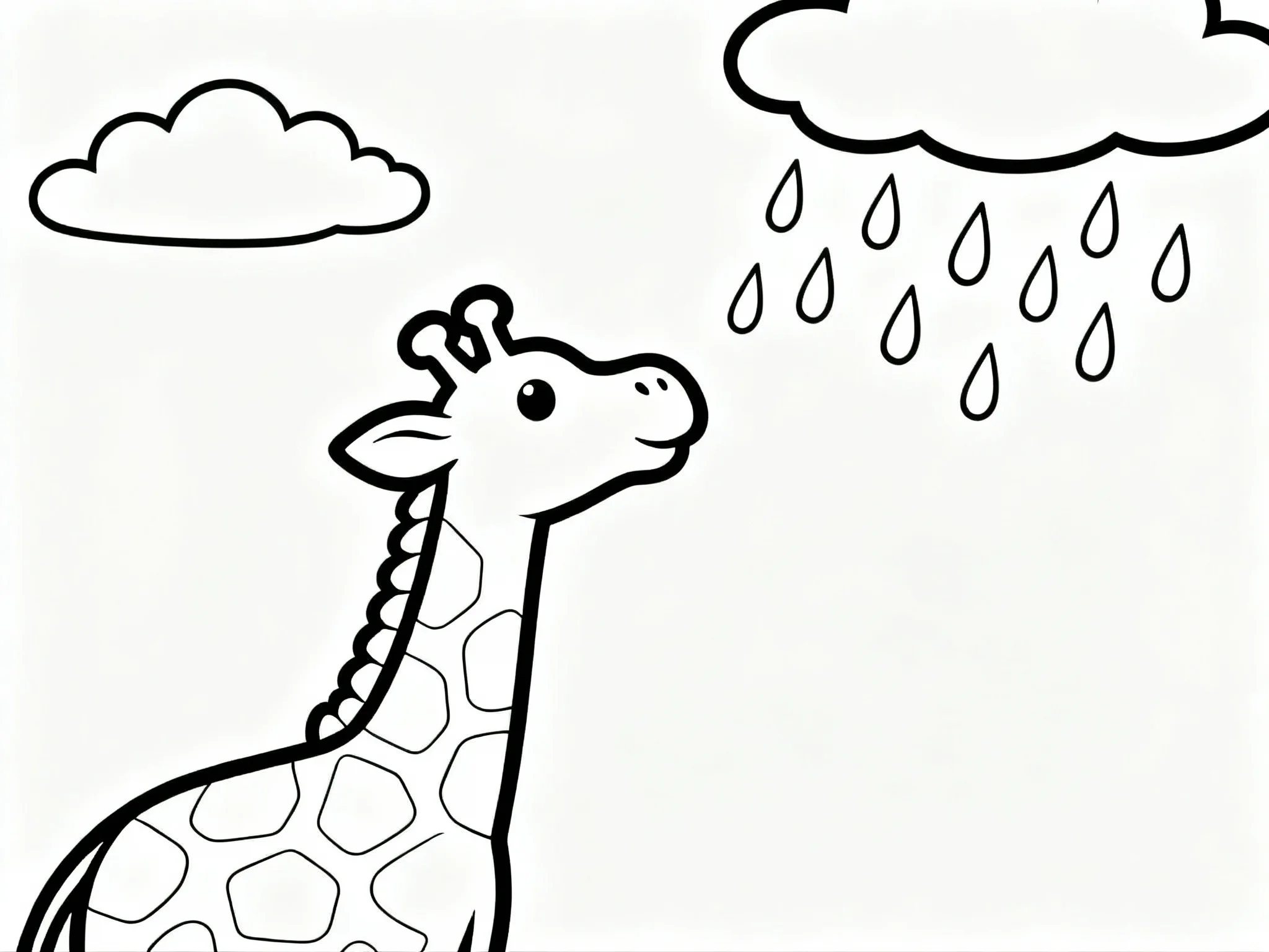 Giraffe in Rain