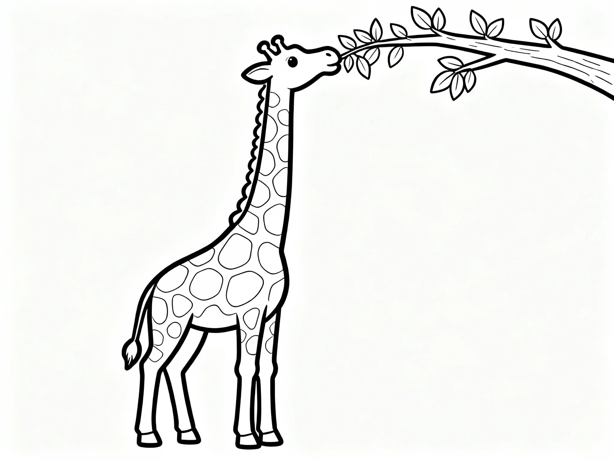 Giraffe Eating Leaves