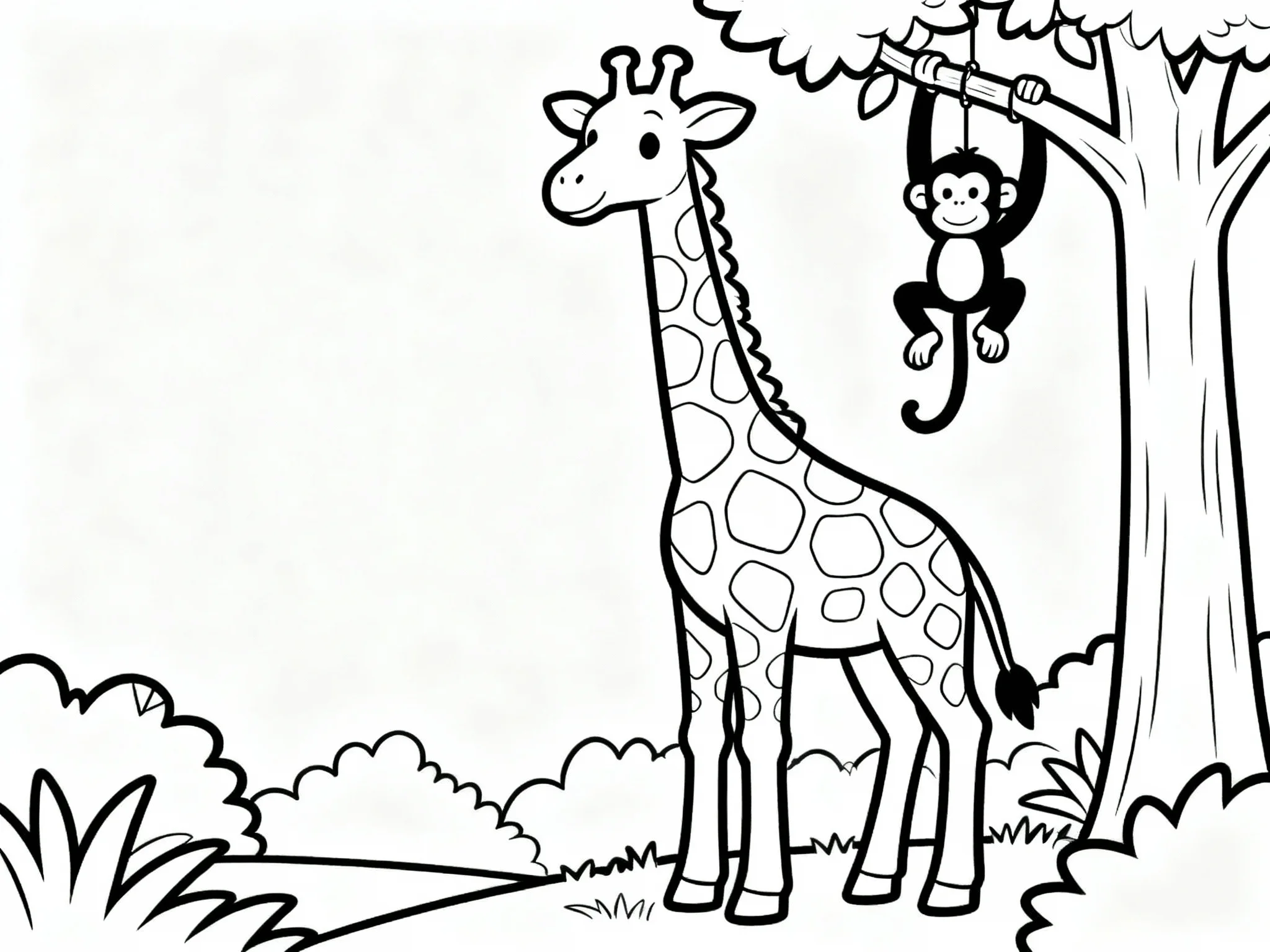 Giraffe and Monkey