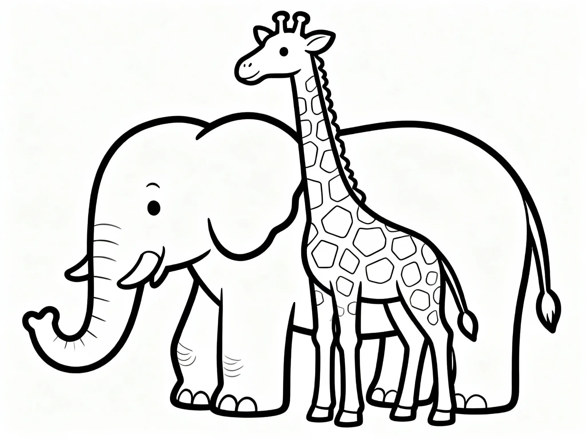 Giraffe with Elephant