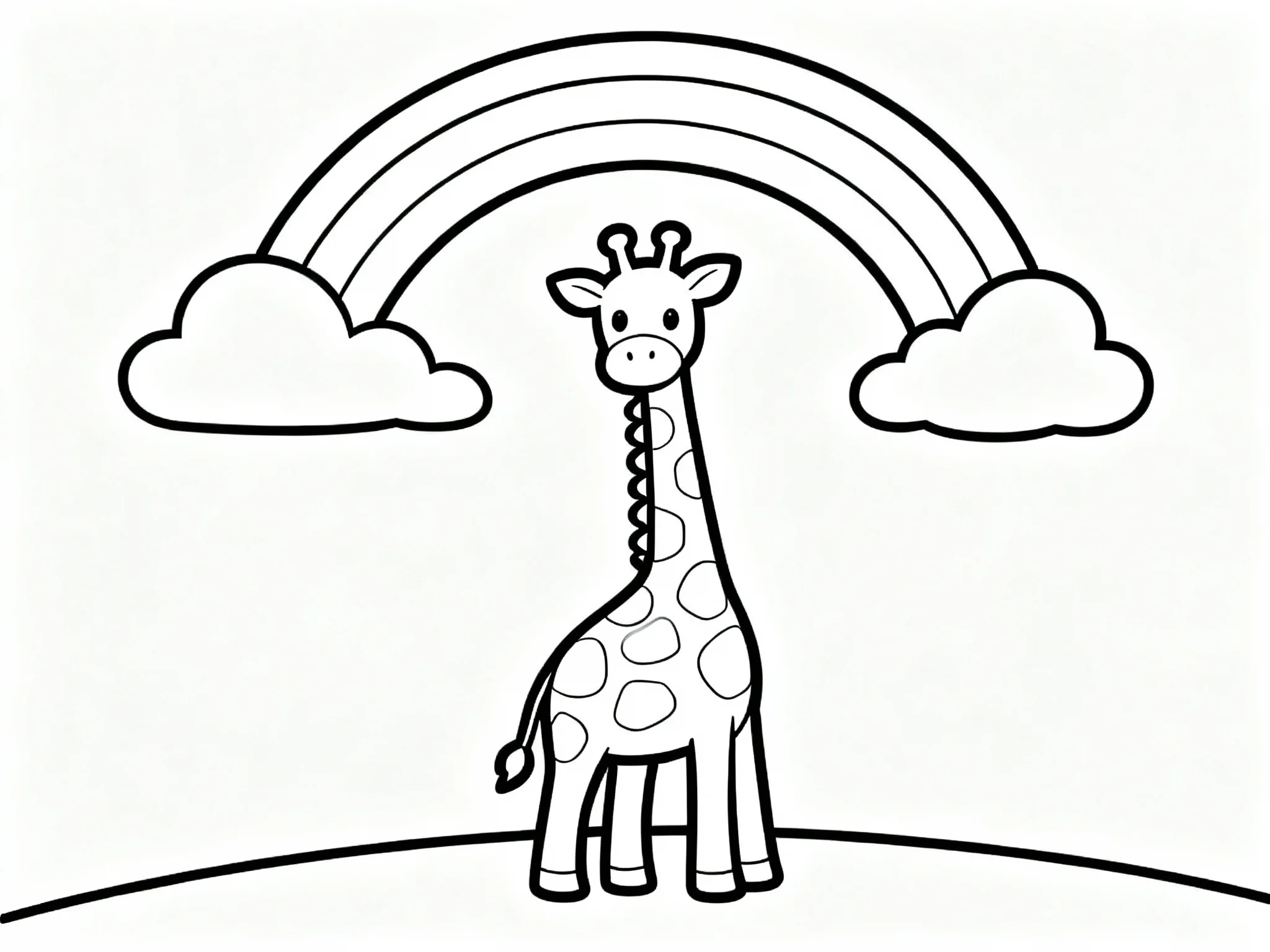 Giraffe with Rainbow