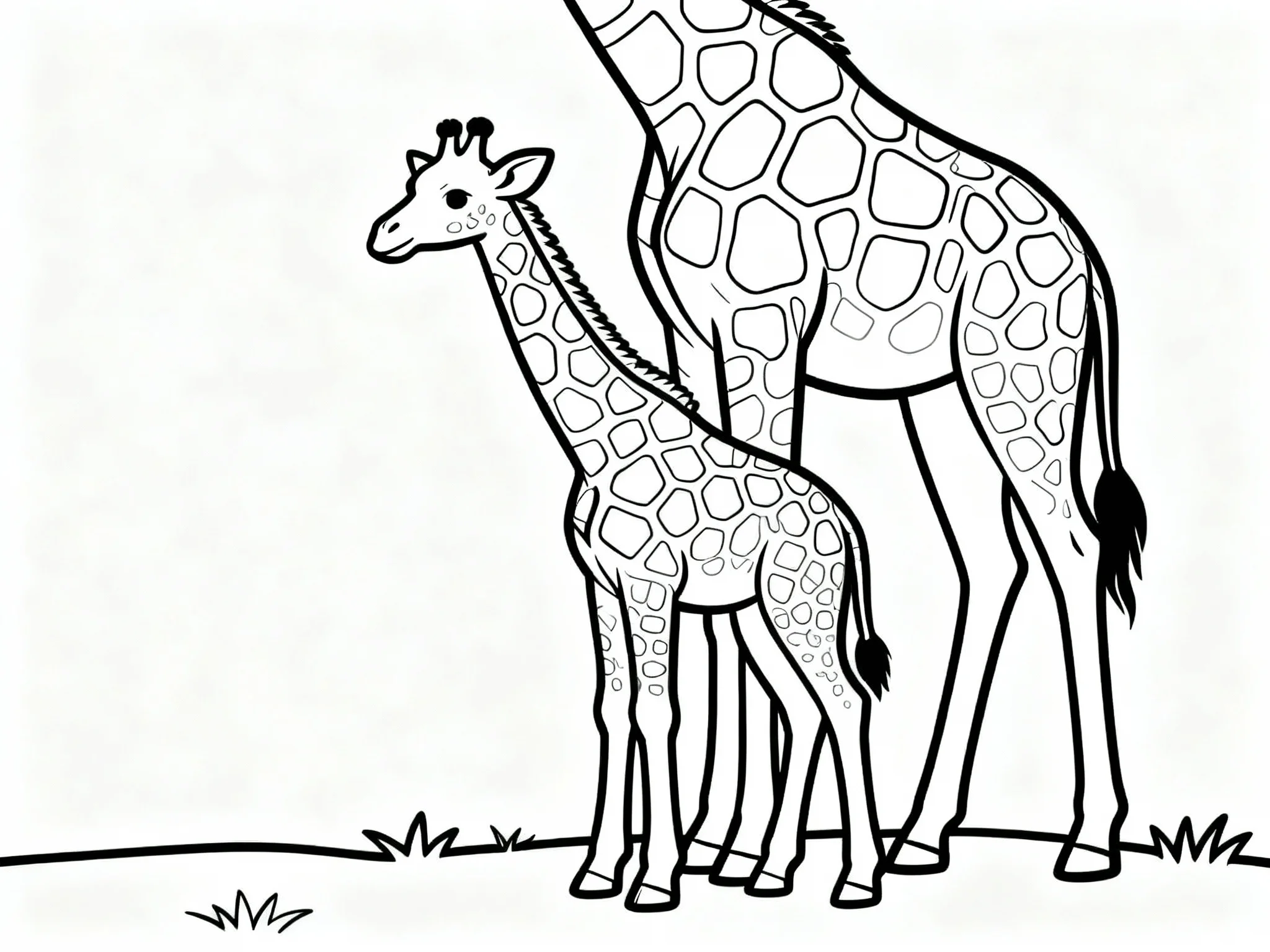 Baby Giraffe with Mother