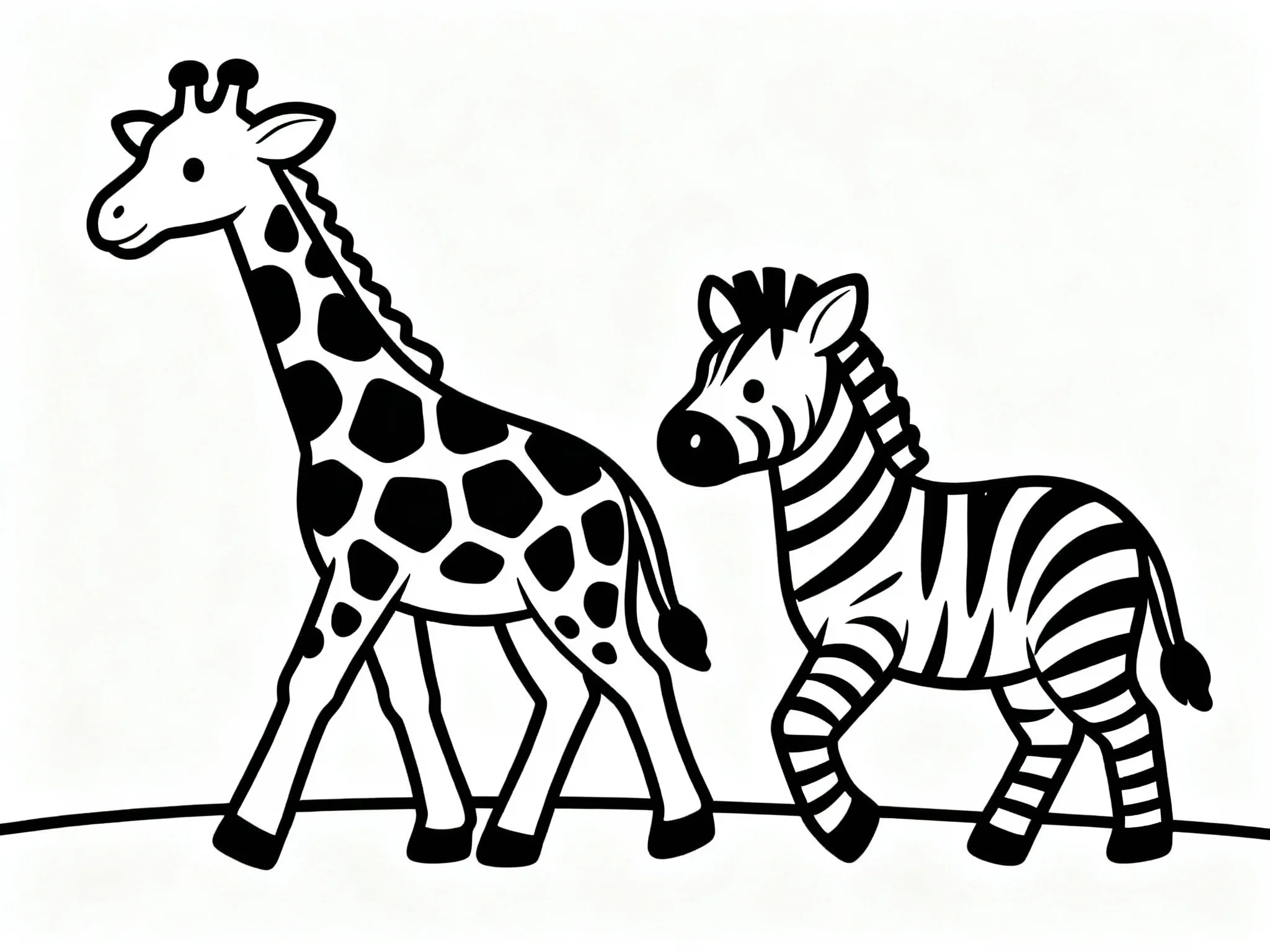 Giraffe and Zebra Friends
