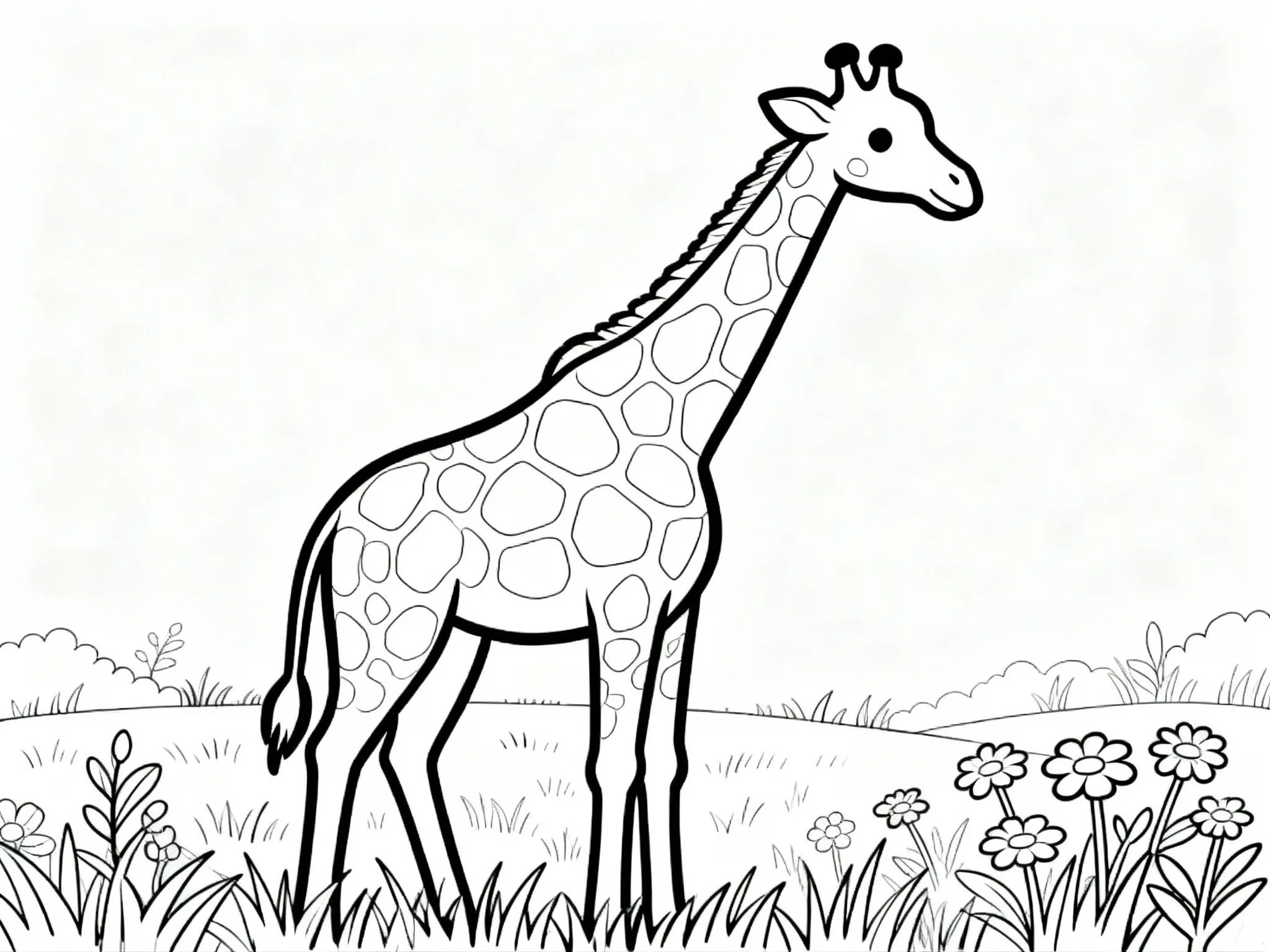 Giraffe in Meadow